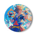 Sora with blade Ceramic Coaster | Video Game Character Art, Cork Back