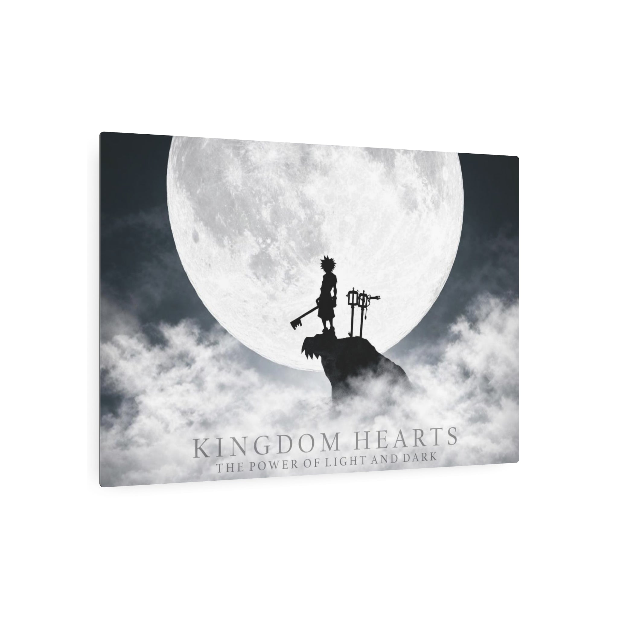 Boy with Key  Moon Silhouette Metal Art Sign | Sora Keyblade Wall Decor