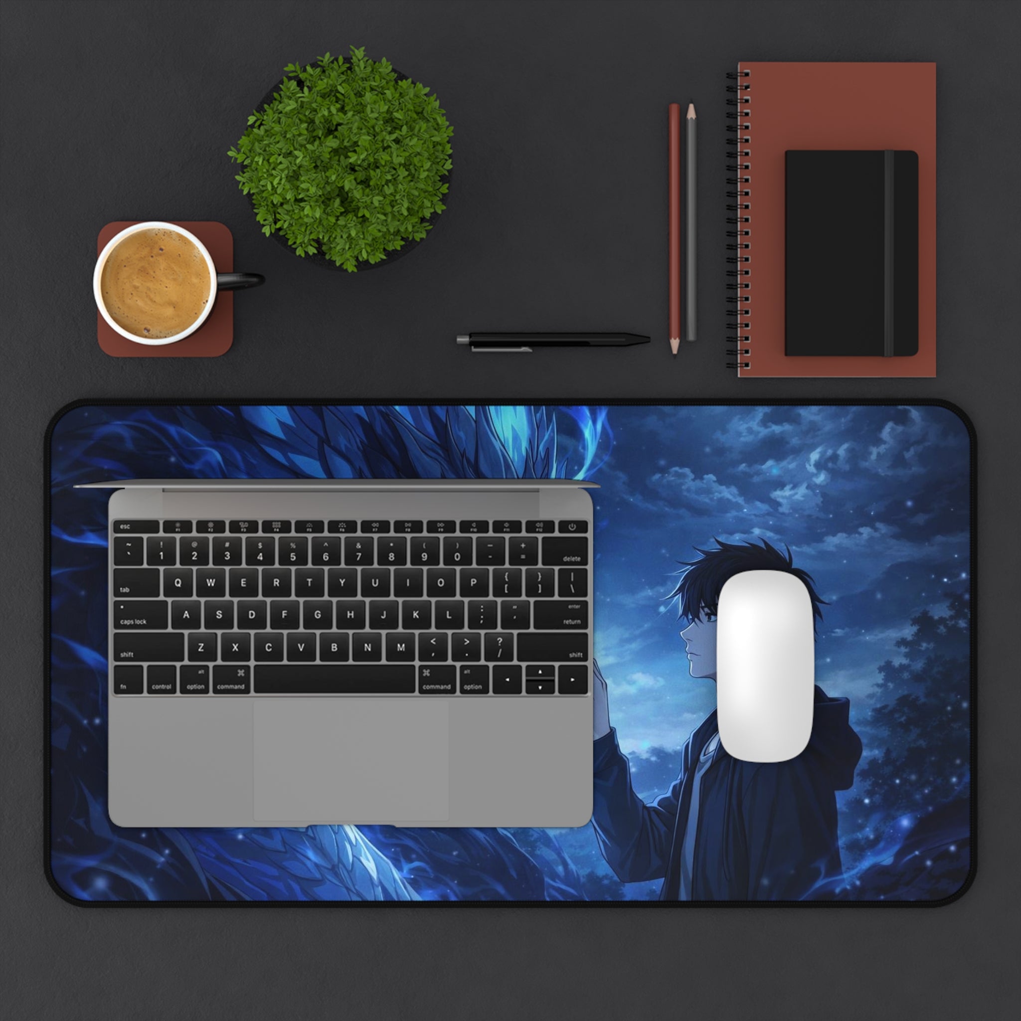 Dragon Bond Desk Mat — Anime Blue Dragon Gaming Mouse Pad