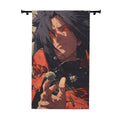 Anime Character Curtain — Dark Red-Eyed Ninja Window Drapery