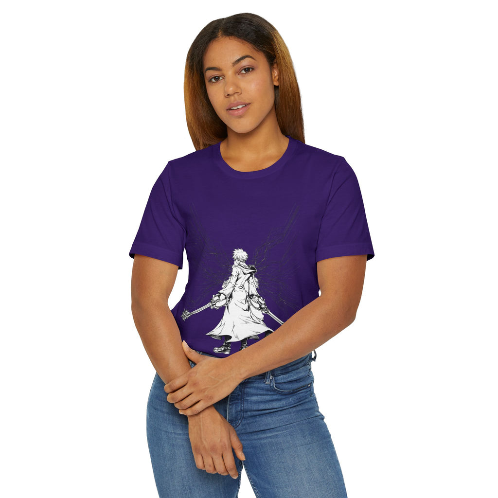 Angelic Warrior Sketch T-Shirt | Fantasy Illustration, Sword & Wings