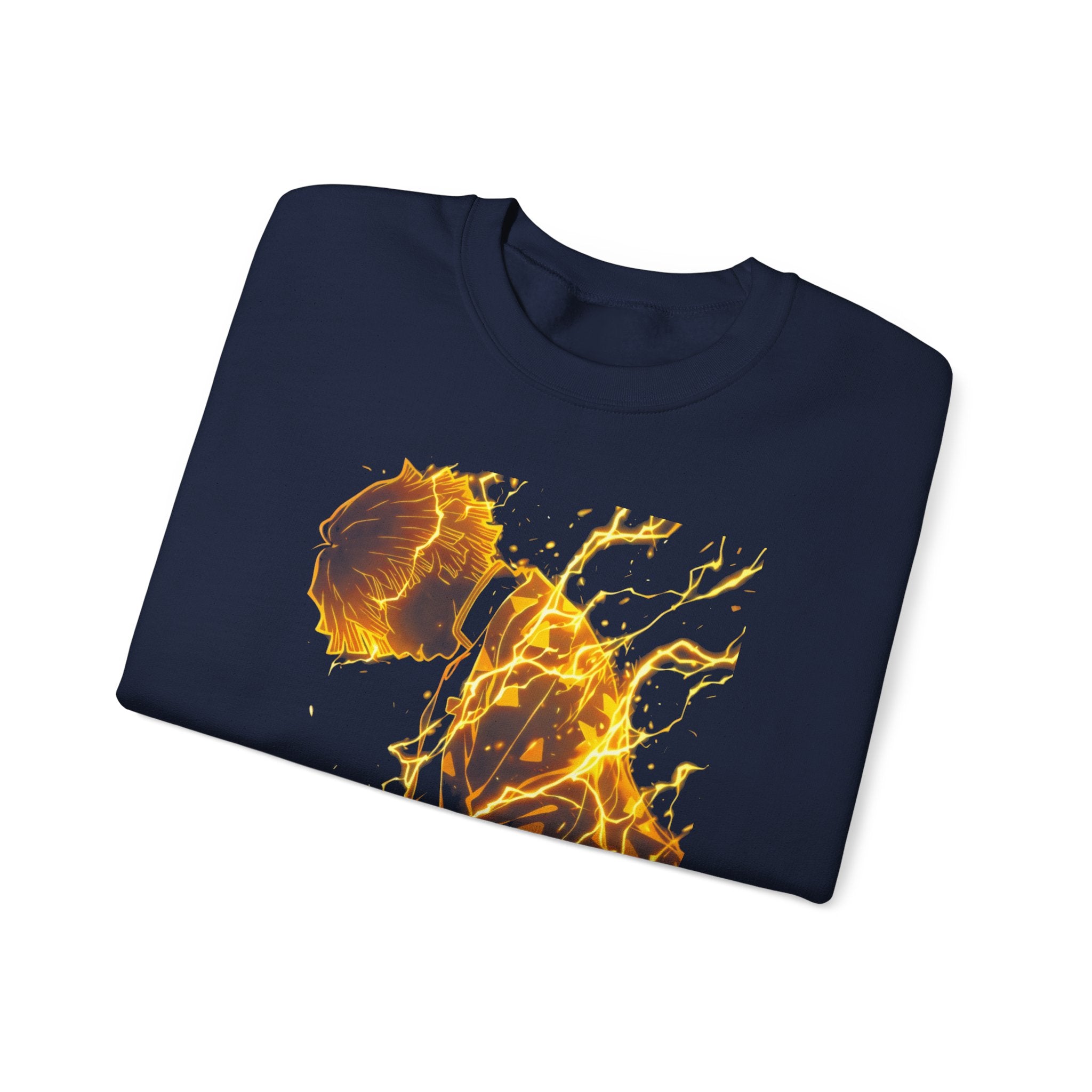 Fiery Guitarist Illustration Sweatshirt | Electric Music Rock Art