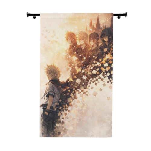 Anime Characters Window Curtain | Anime Game Scene Tapestry