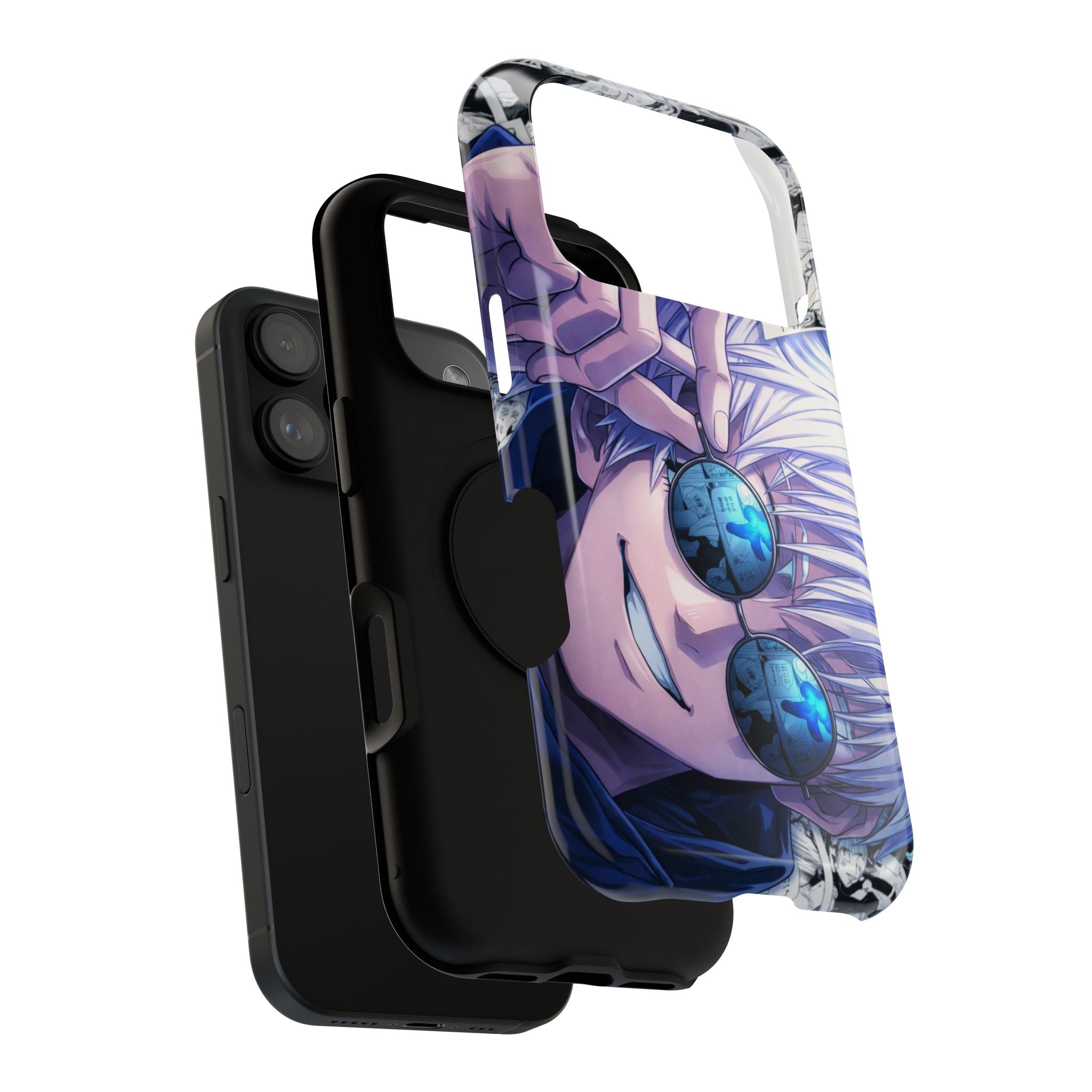 Anime Character Impact-Resistant Phone Case — Stylish Sunglasses Manga Design