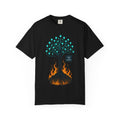 Nature-Inspired Unisex T-Shirt, Eco-Friendly Tee, Tree and Flames Design, Casual Wear, Gift for Nature Lovers