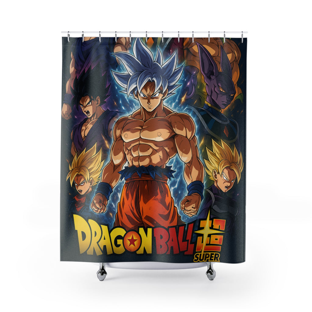 Dragon Ball Super Goku Shower Curtain | Anime Bathroom Decor