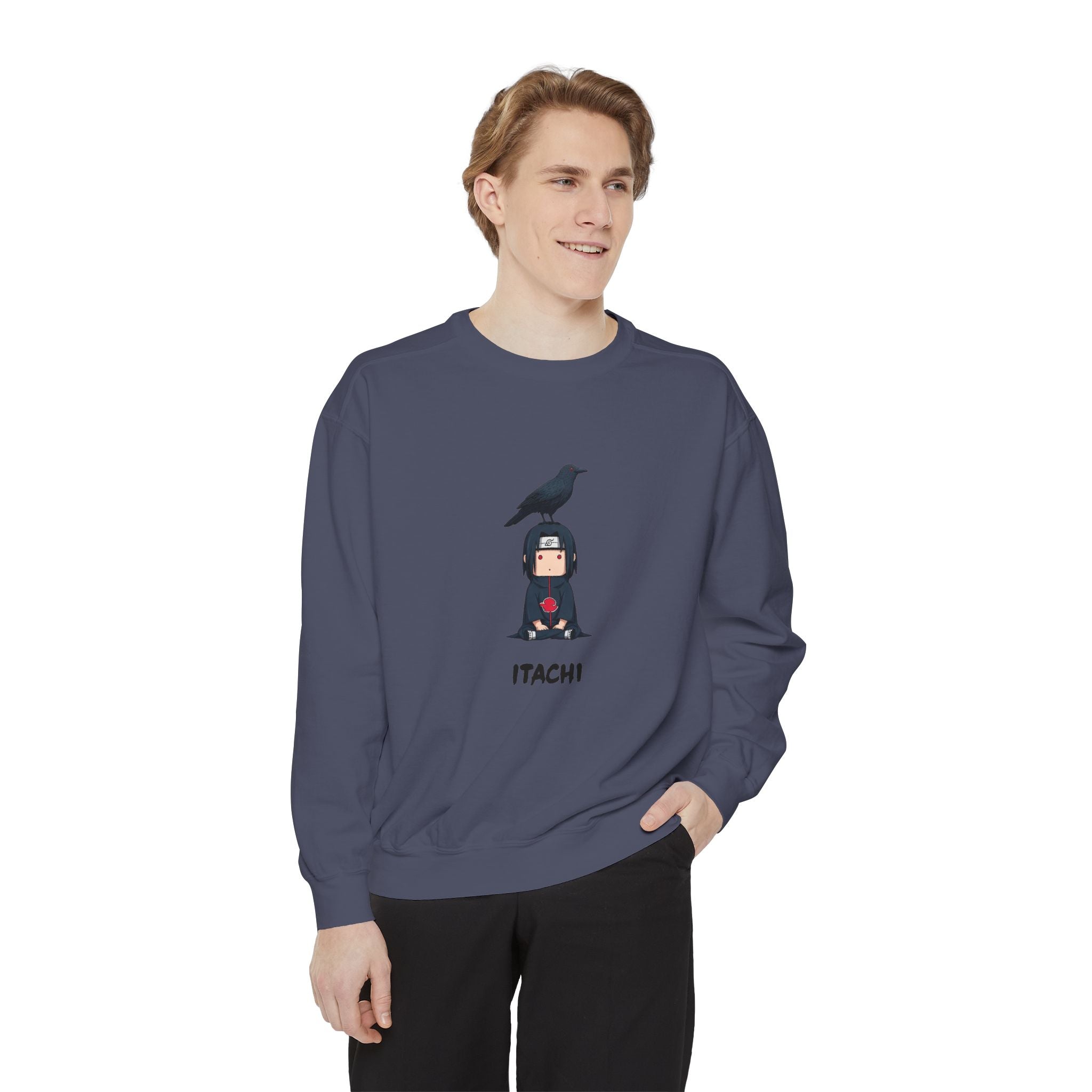 Chibi Ninja Illustration Sweatshirt | Anime Ninja Crow Graphic