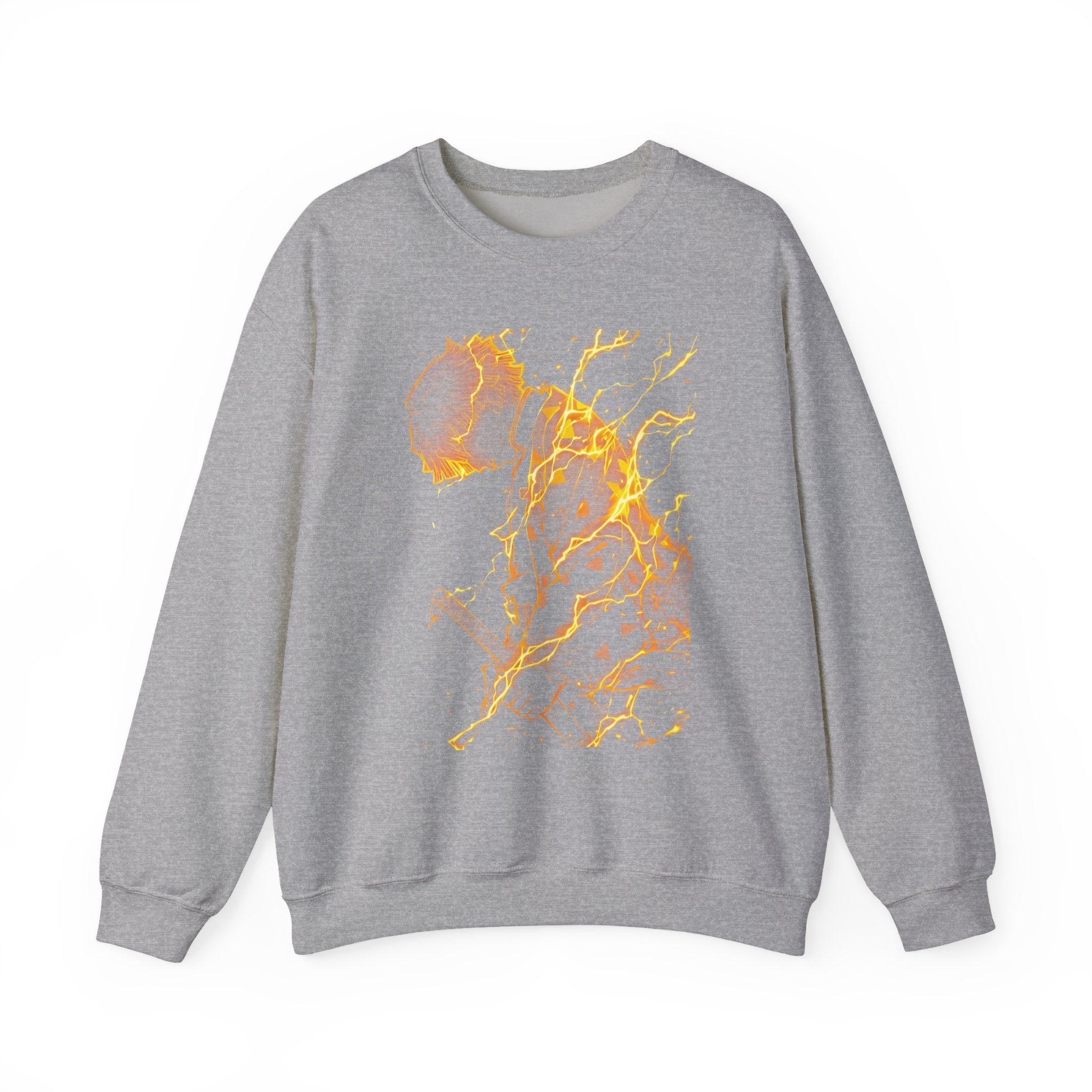 Fiery Guitarist Illustration Sweatshirt | Electric Music Rock Art