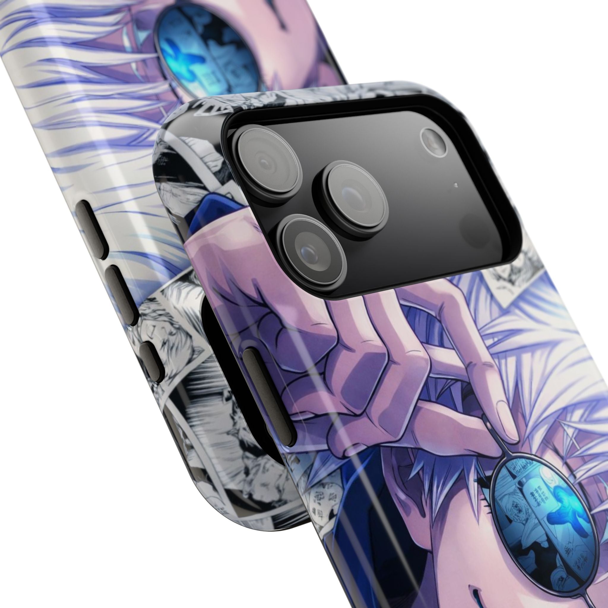 Anime Character Impact-Resistant Phone Case — Stylish Sunglasses Manga Design