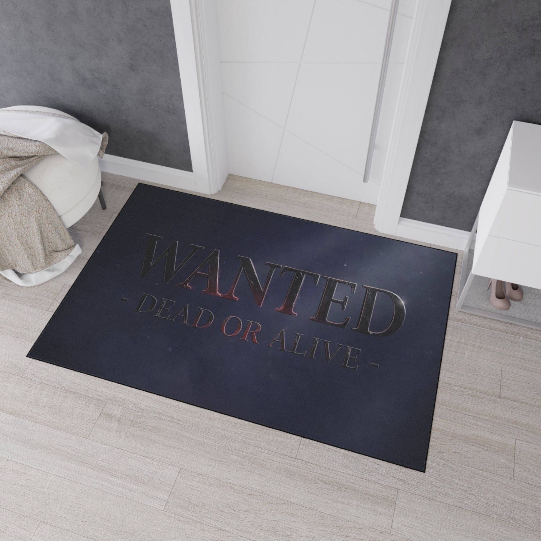 WANTED Dead or Alive Floor Mat | Vintage Western Poster, Dark Moody Entry Rug