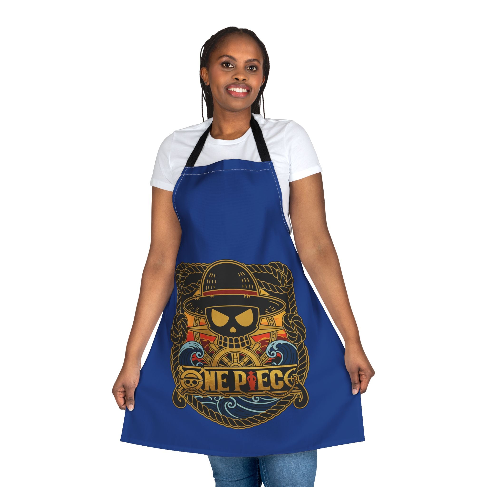 Skull Straw Hat Pirate Apron | One Piece Inspired Cooking Apron