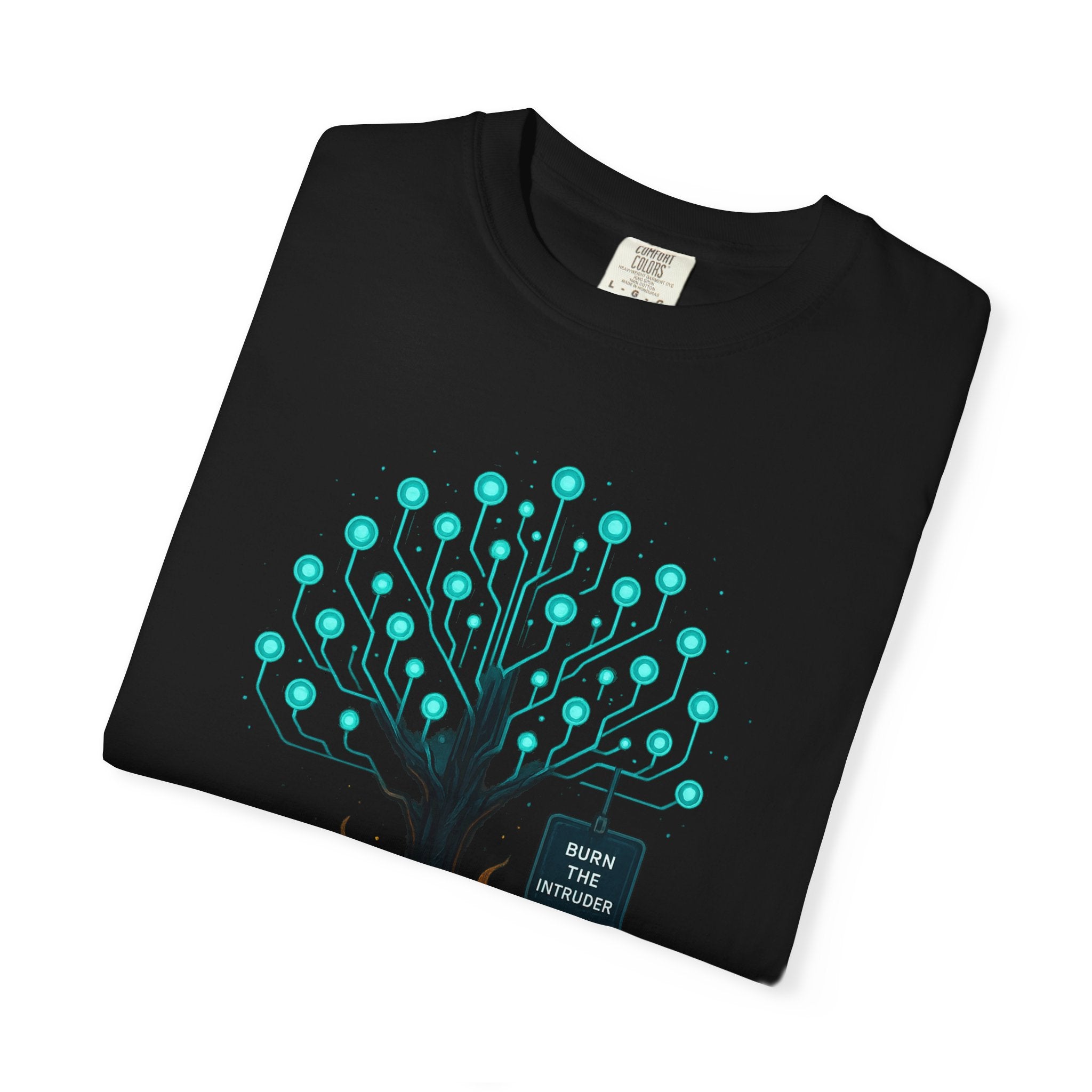 Nature-Inspired Unisex T-Shirt, Eco-Friendly Tee, Tree and Flames Design, Casual Wear, Gift for Nature Lovers