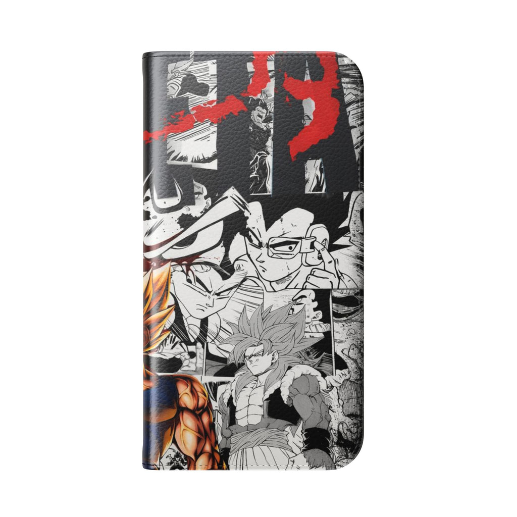 Anime Saiyan Collage Flip Case — Super Saiyan Goku Phone Wallet