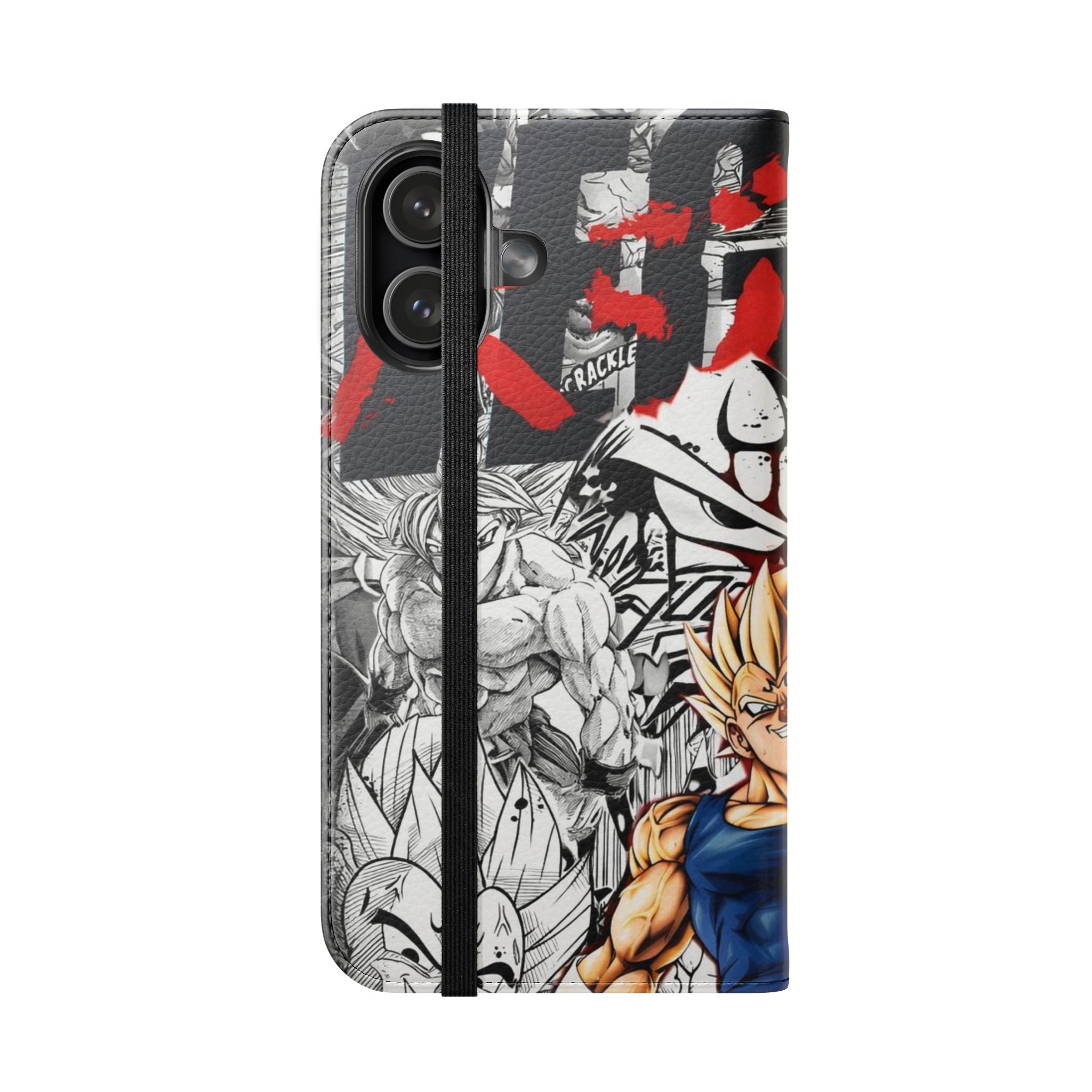 Anime Saiyan Collage Flip Case — Super Saiyan Goku Phone Wallet