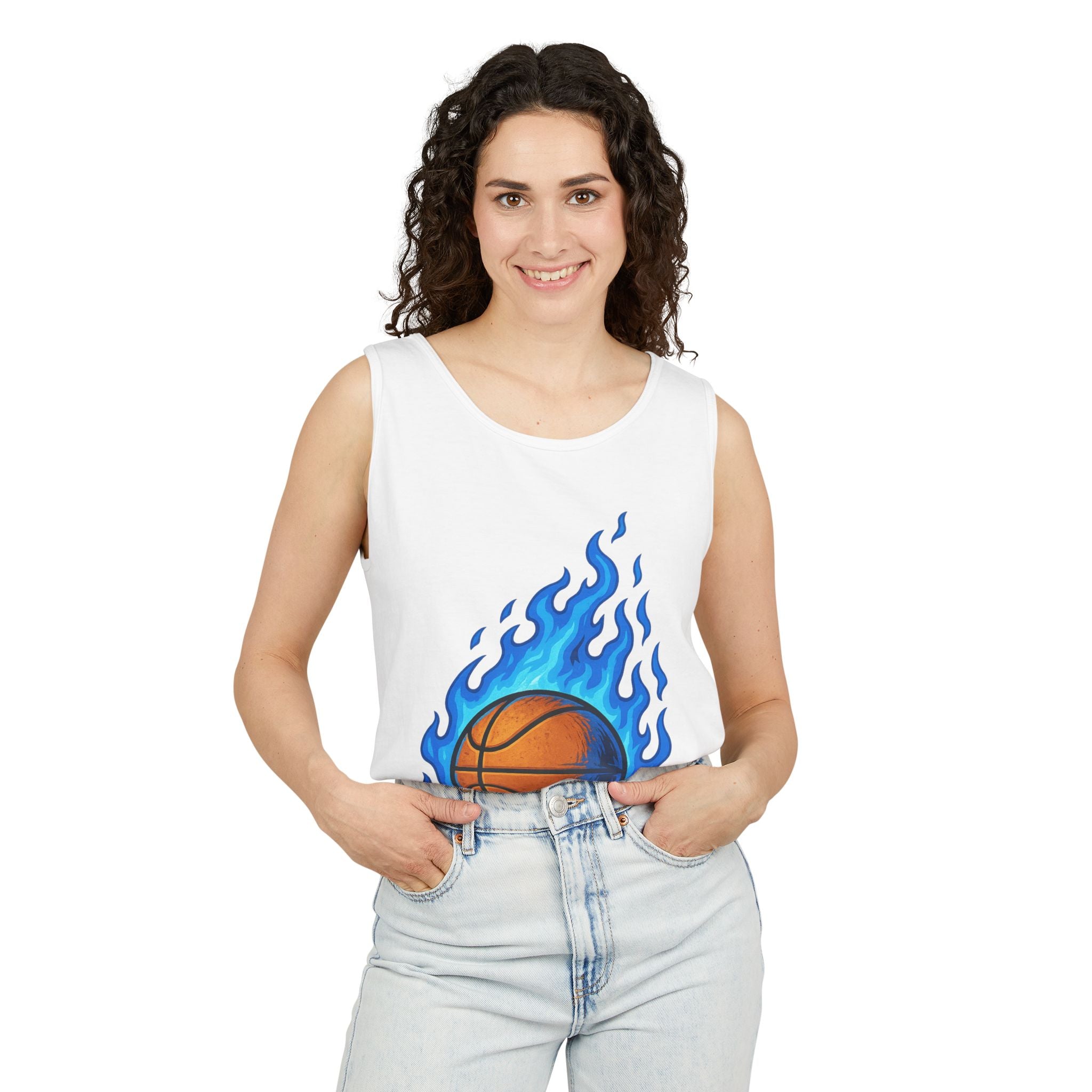 Basketball Blaze Tank Top - Perfect for Sports, Workout, Gift for Athletes, Summer Style, Workout Gear, METEOR Inspired