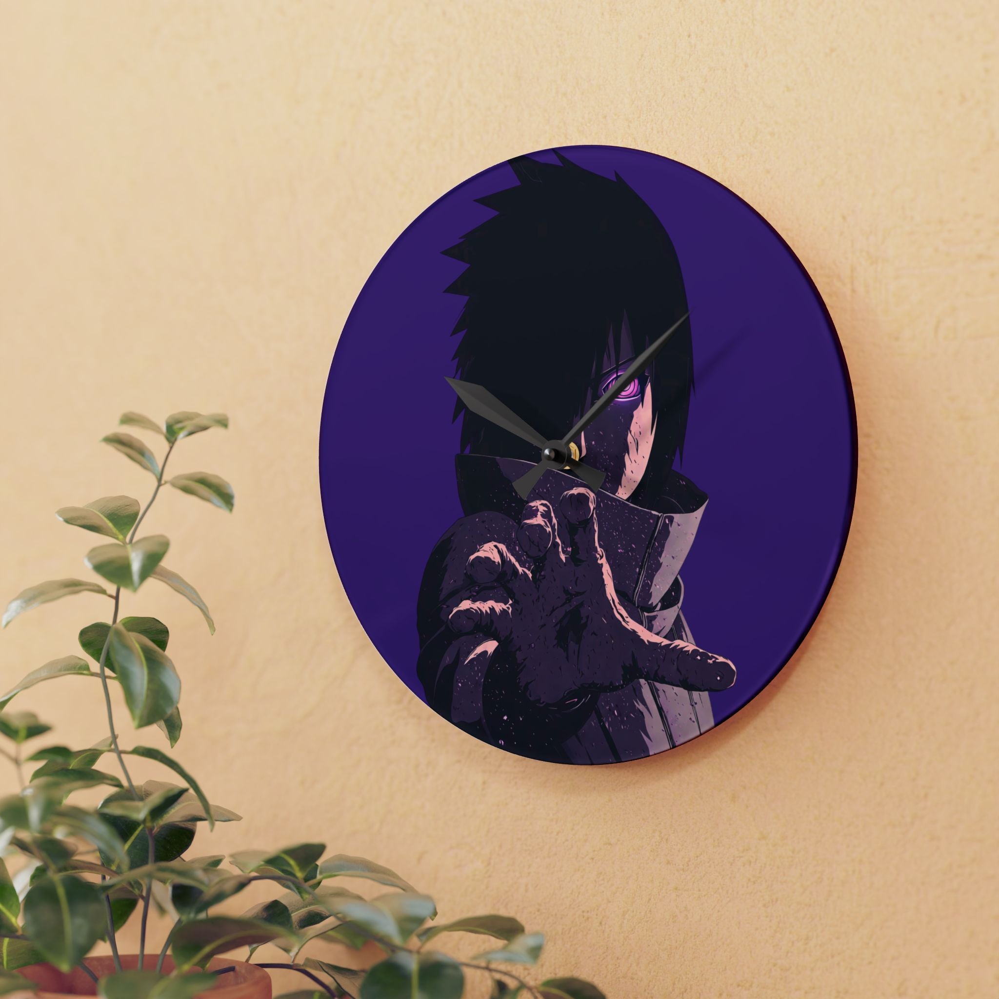 Boy Ninja Acrylic Wall Clock — Anime Ninja Room Decor