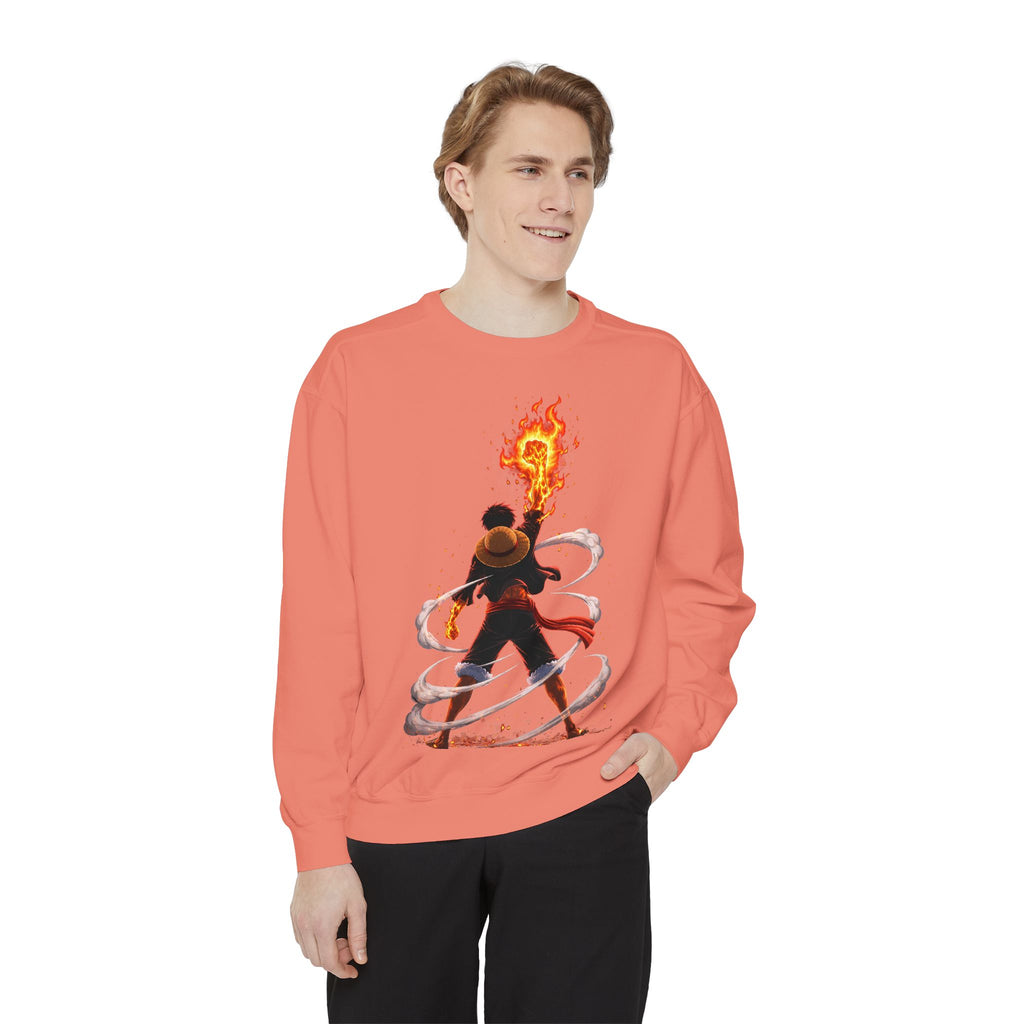 Fire Mage Illustration Sweatshirt | Fantasy Wizard Flame Art