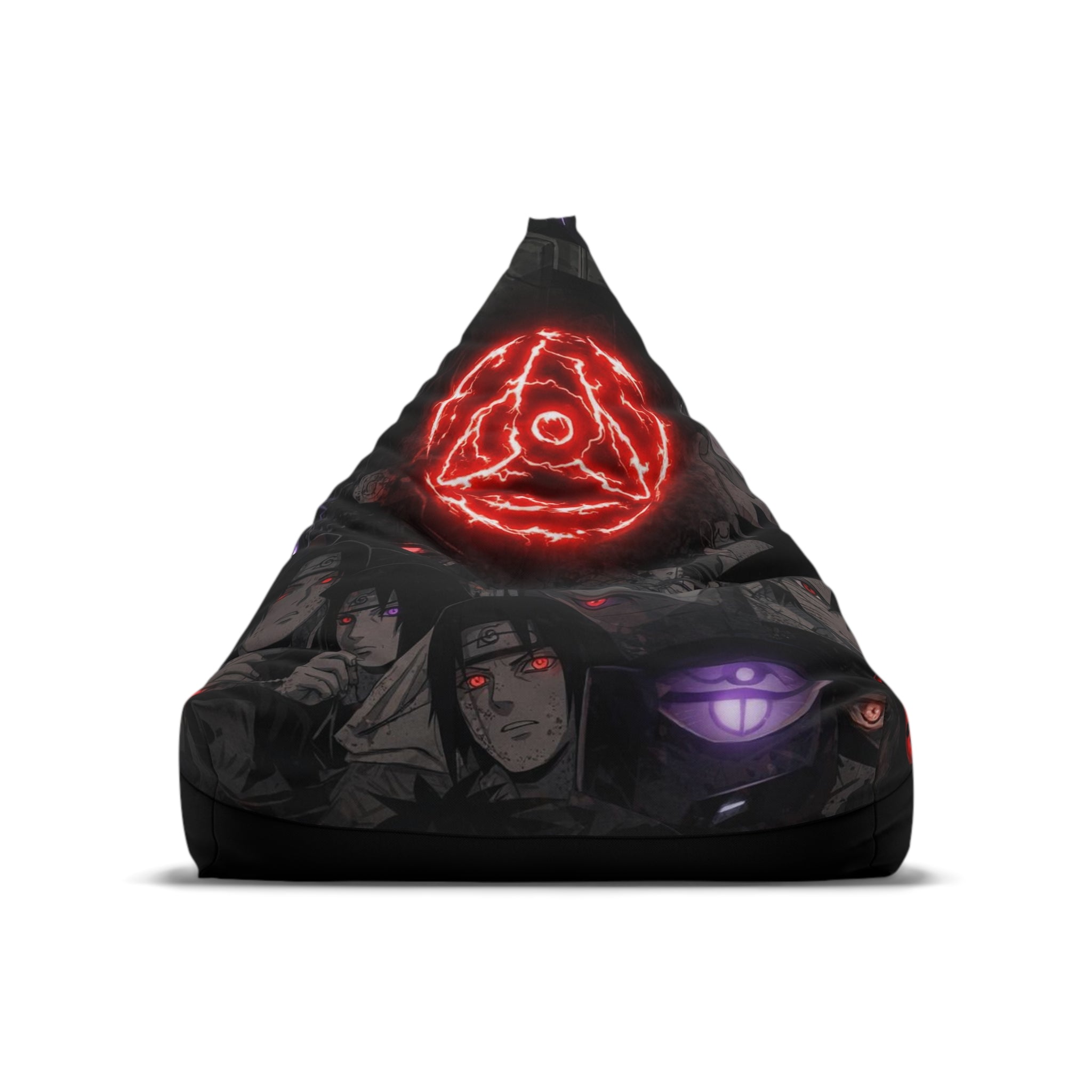 Red Anime Eyes Bean Bag Chair Cover | Ninja Visuals