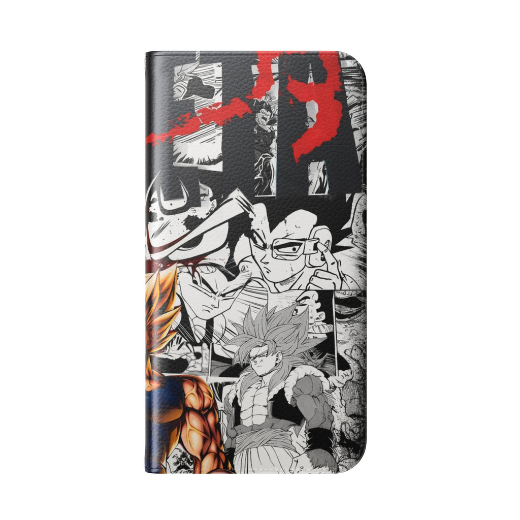 Anime Saiyan Collage Flip Case — Super Saiyan Goku Phone Wallet