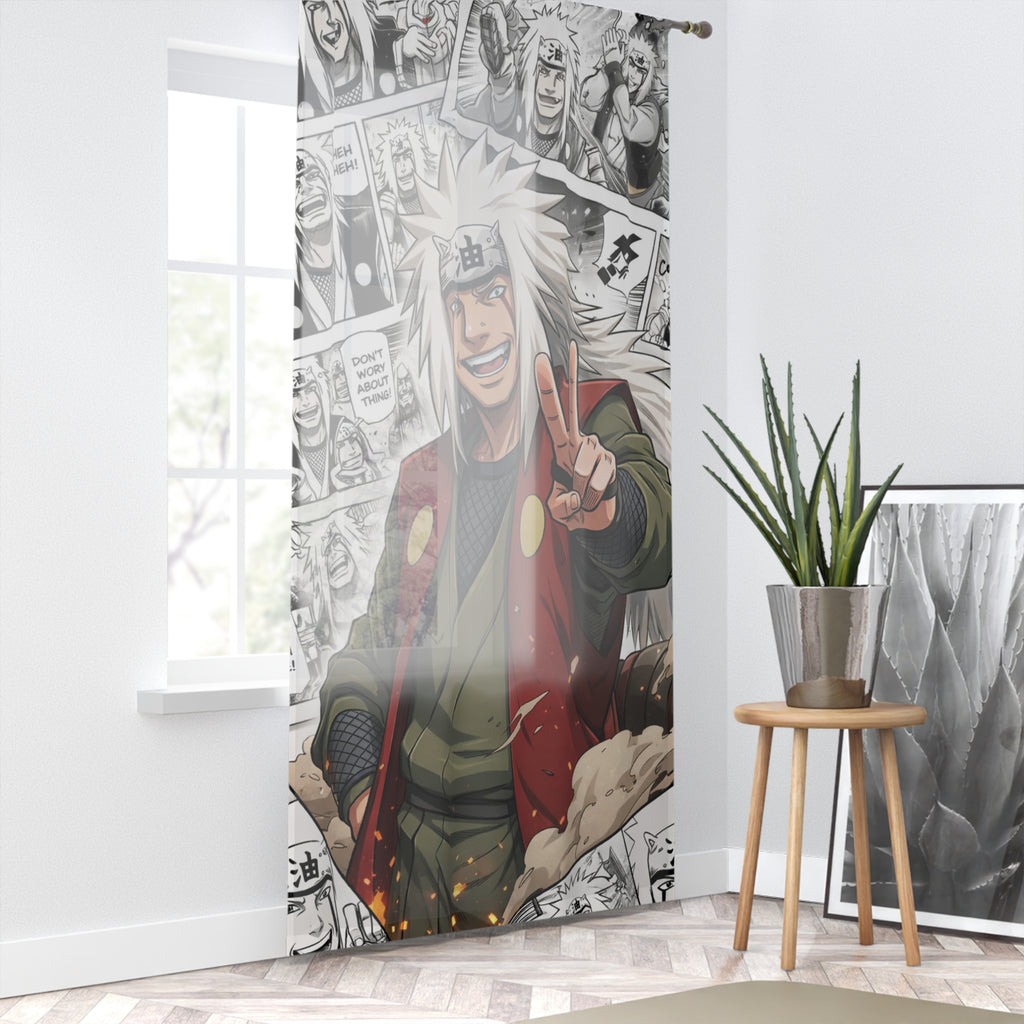 Anime Window Curtain — Jiraiya Manga Collage Panel Design