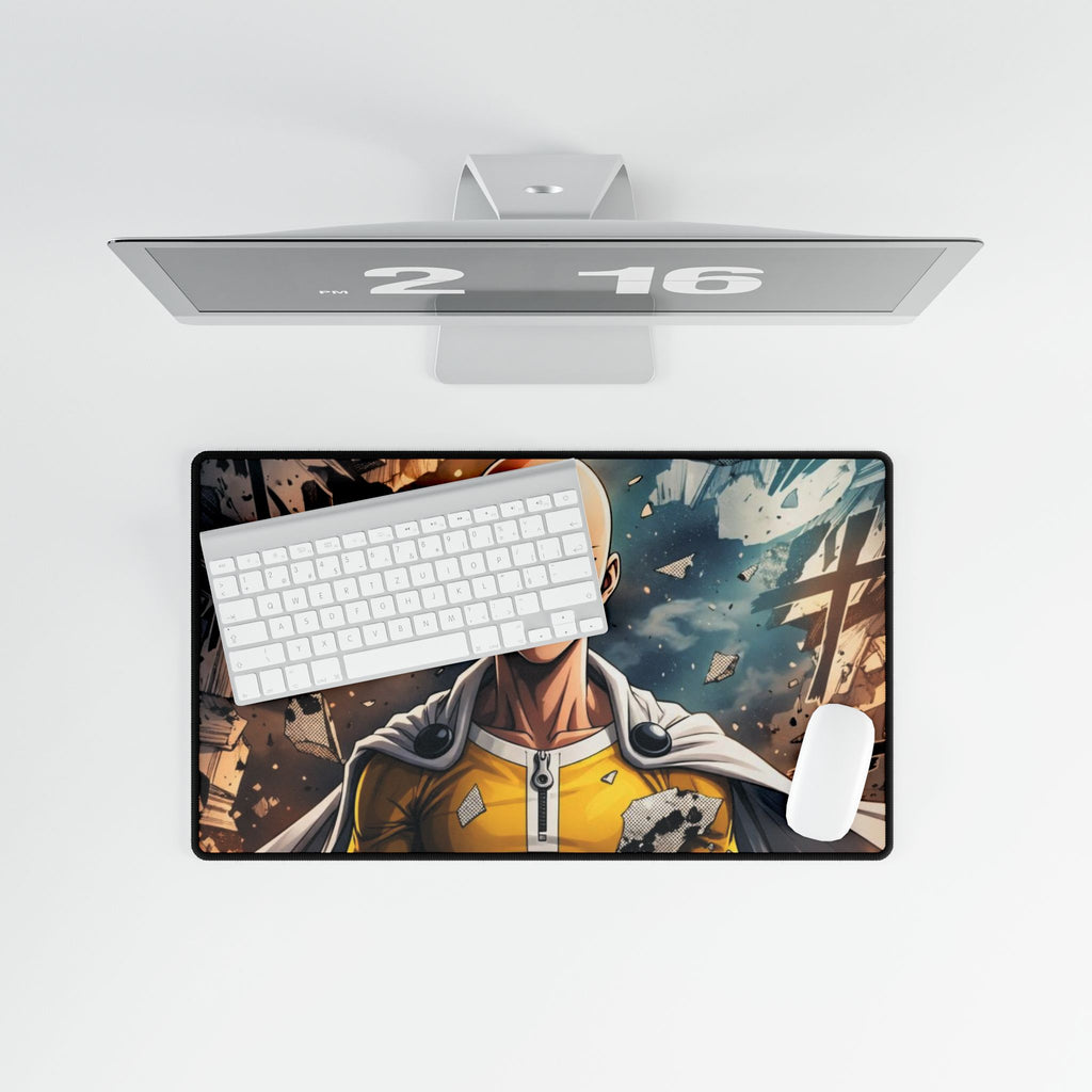 Saitama One Punch Man Desk Mat | Anime Gaming Mousepad, Oversized Desk Pad
