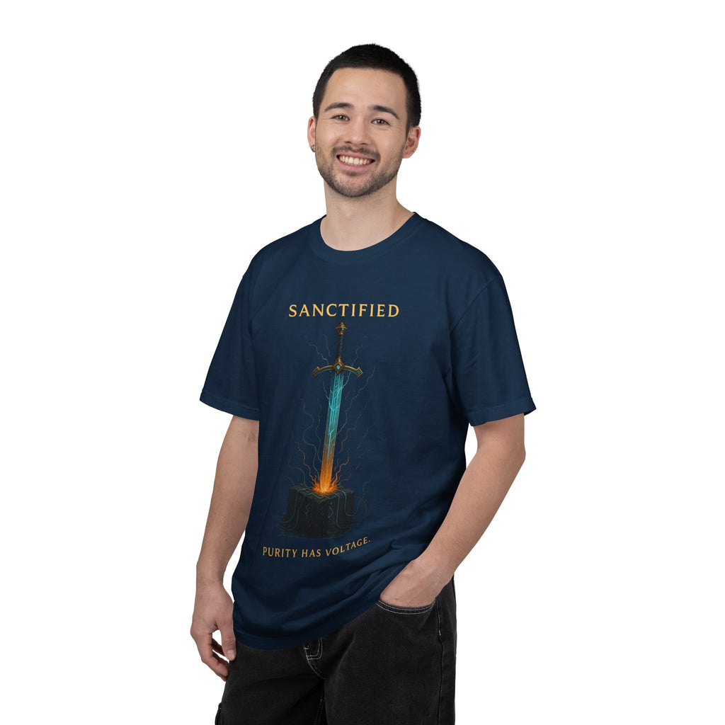 Sanctified Sword Unisex Garment-Dyed T-shirt, Vintage Style Tee, Unique Gift for Gamers & Fantasy Lovers, Spiritual Fashion, Everyday Wear