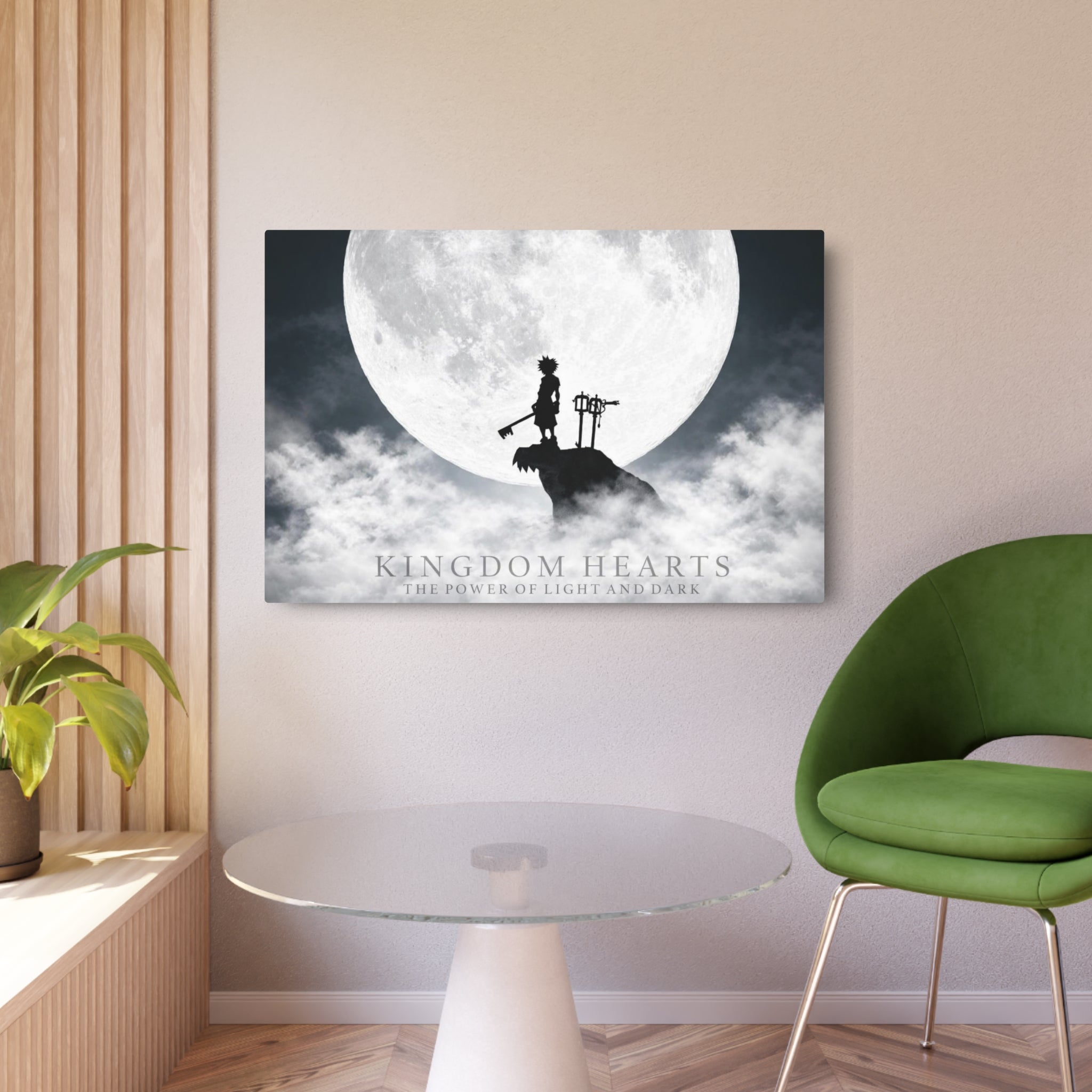 Boy with Key  Moon Silhouette Metal Art Sign | Sora Keyblade Wall Decor