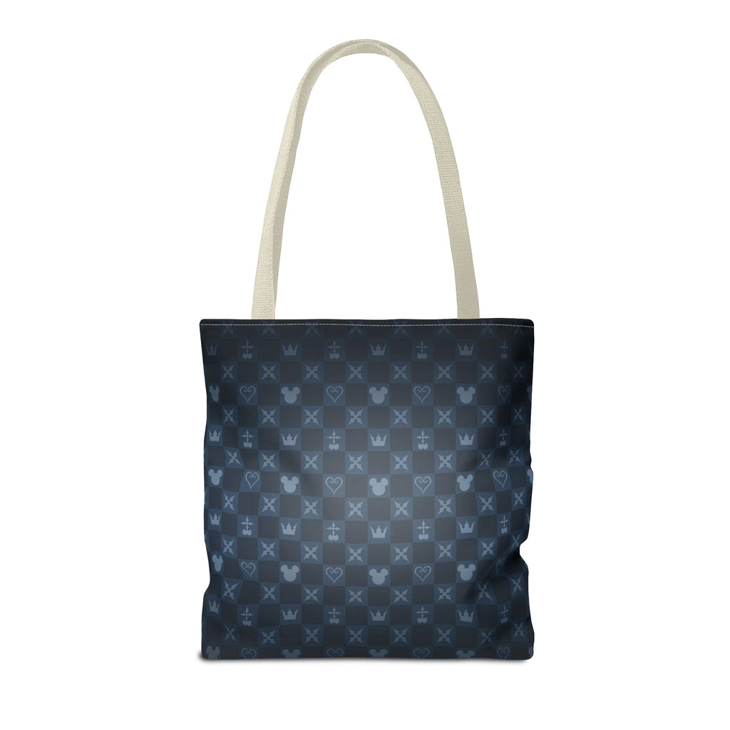 Dark Blue Patterned Monogram Tote | All-Over Print Tote