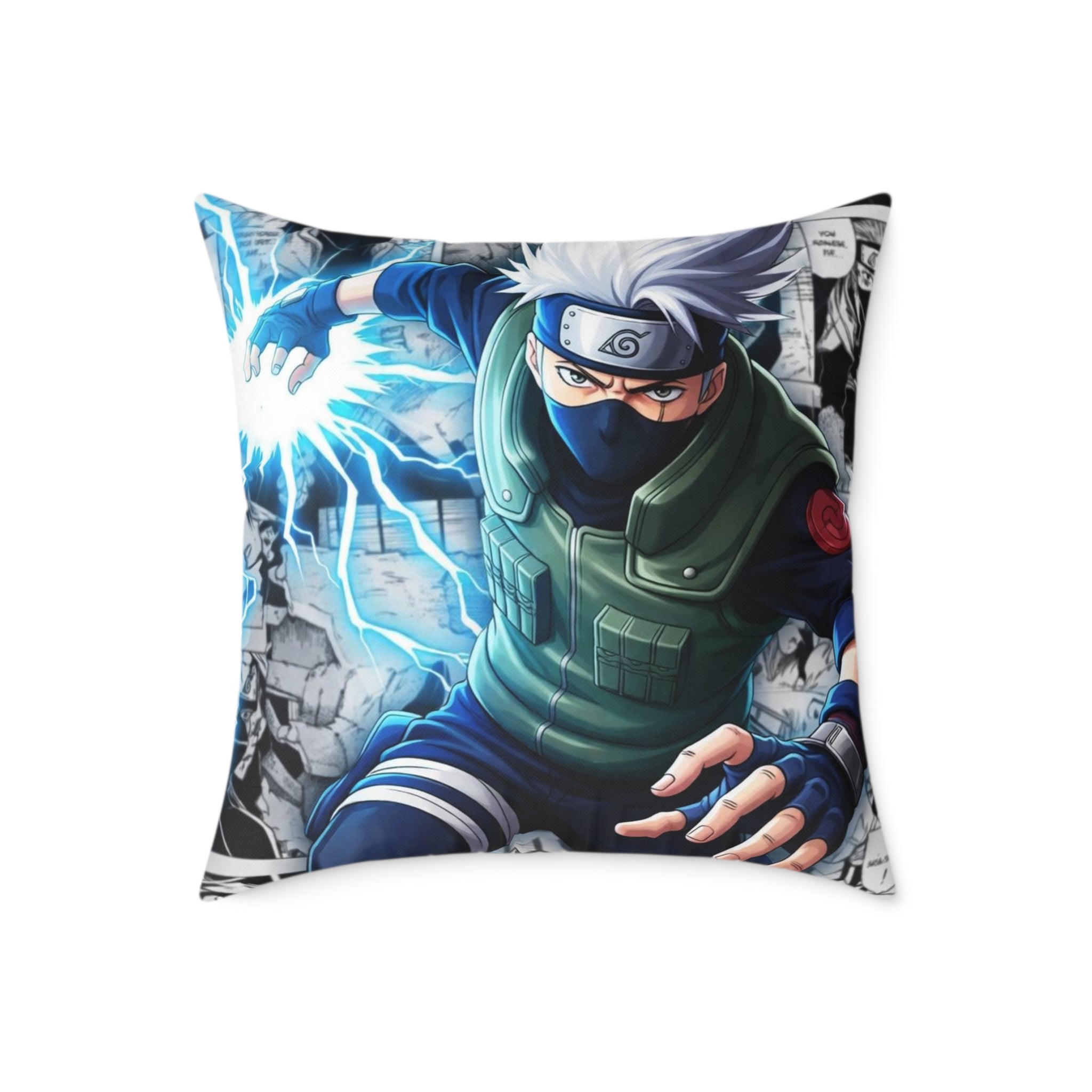 Anime Lightning Pose Pillow | Anime Ninja Manga Collage
