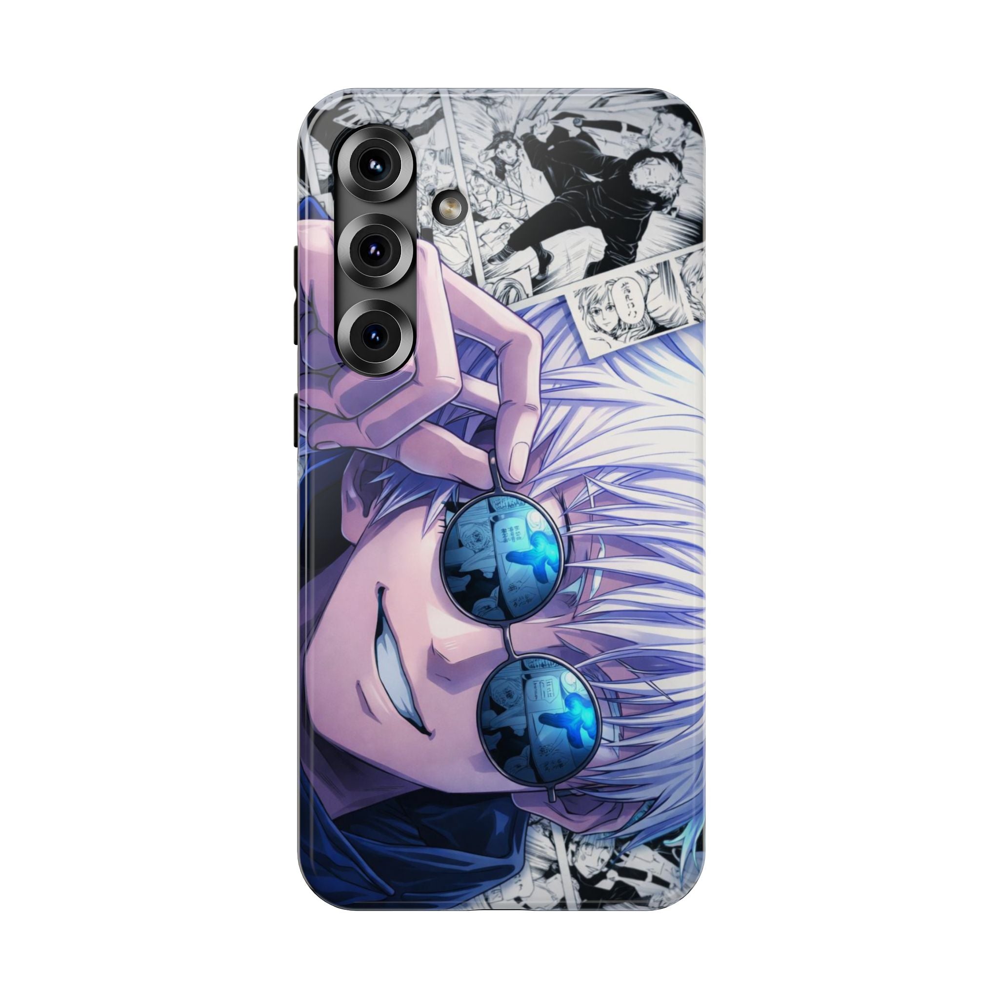 Anime Character Impact-Resistant Phone Case — Stylish Sunglasses Manga Design