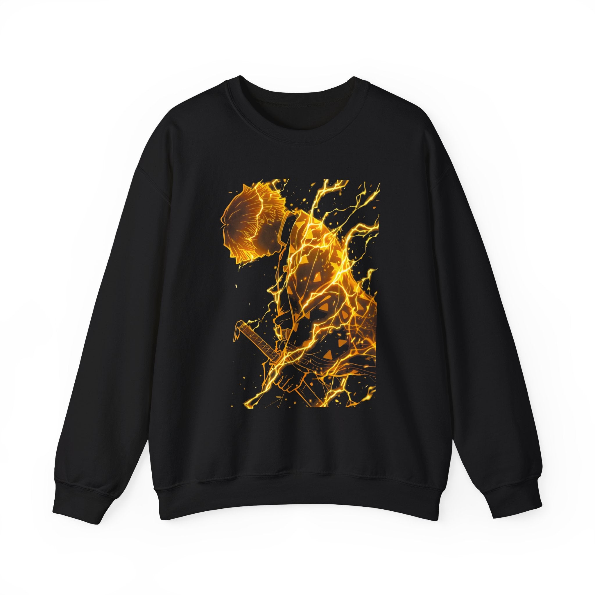 Fiery Guitarist Illustration Sweatshirt | Electric Music Rock Art