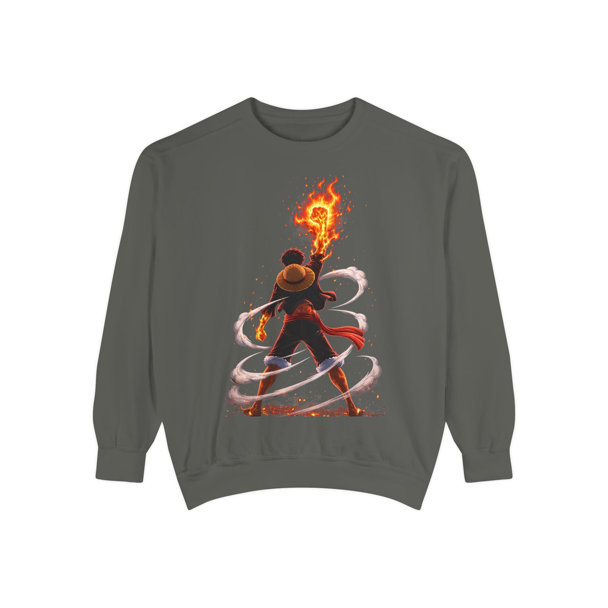 Fire Mage Illustration Sweatshirt | Fantasy Wizard Flame Art