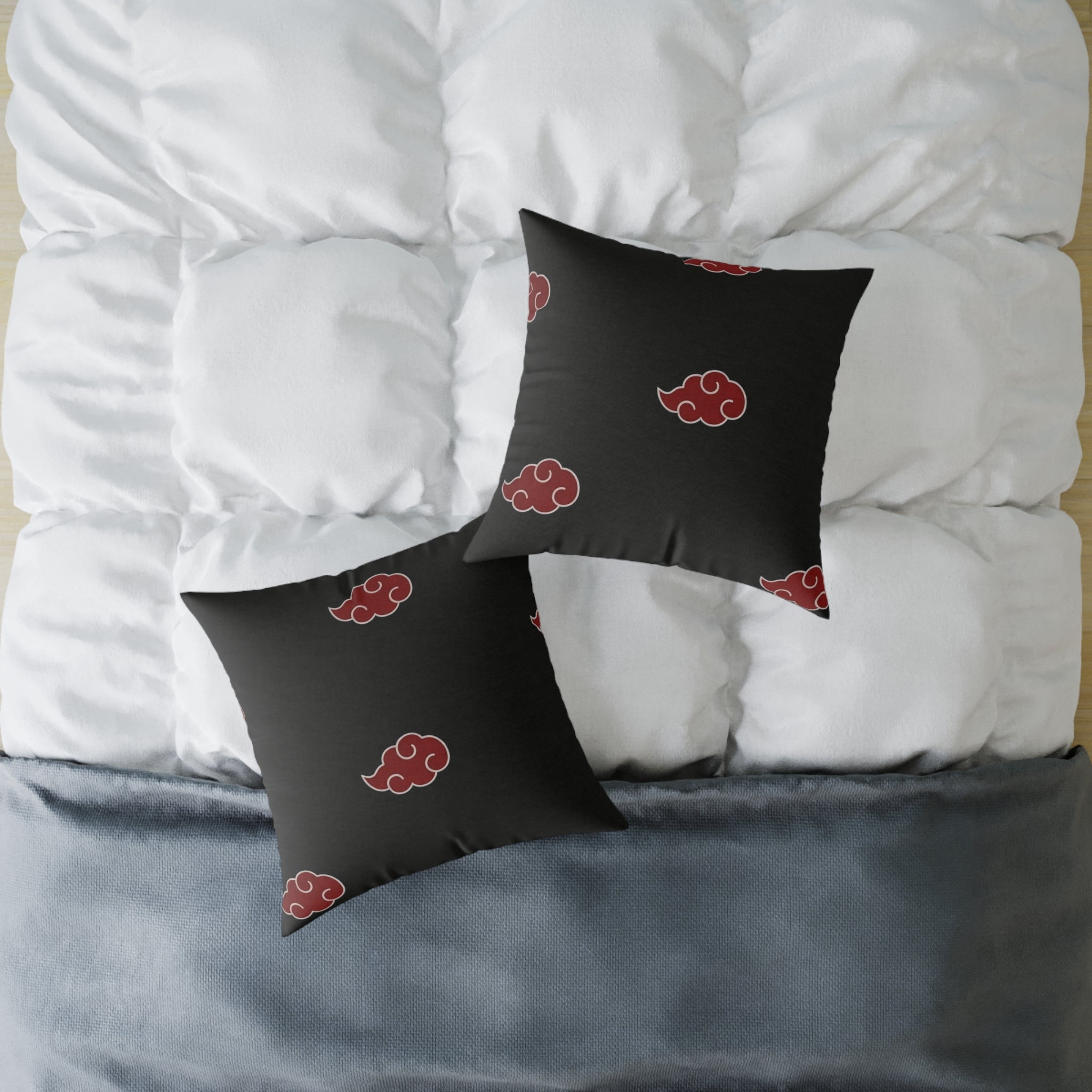 Red Akatsuki Cloud Pillow | Anime Pattern Accent Pillow