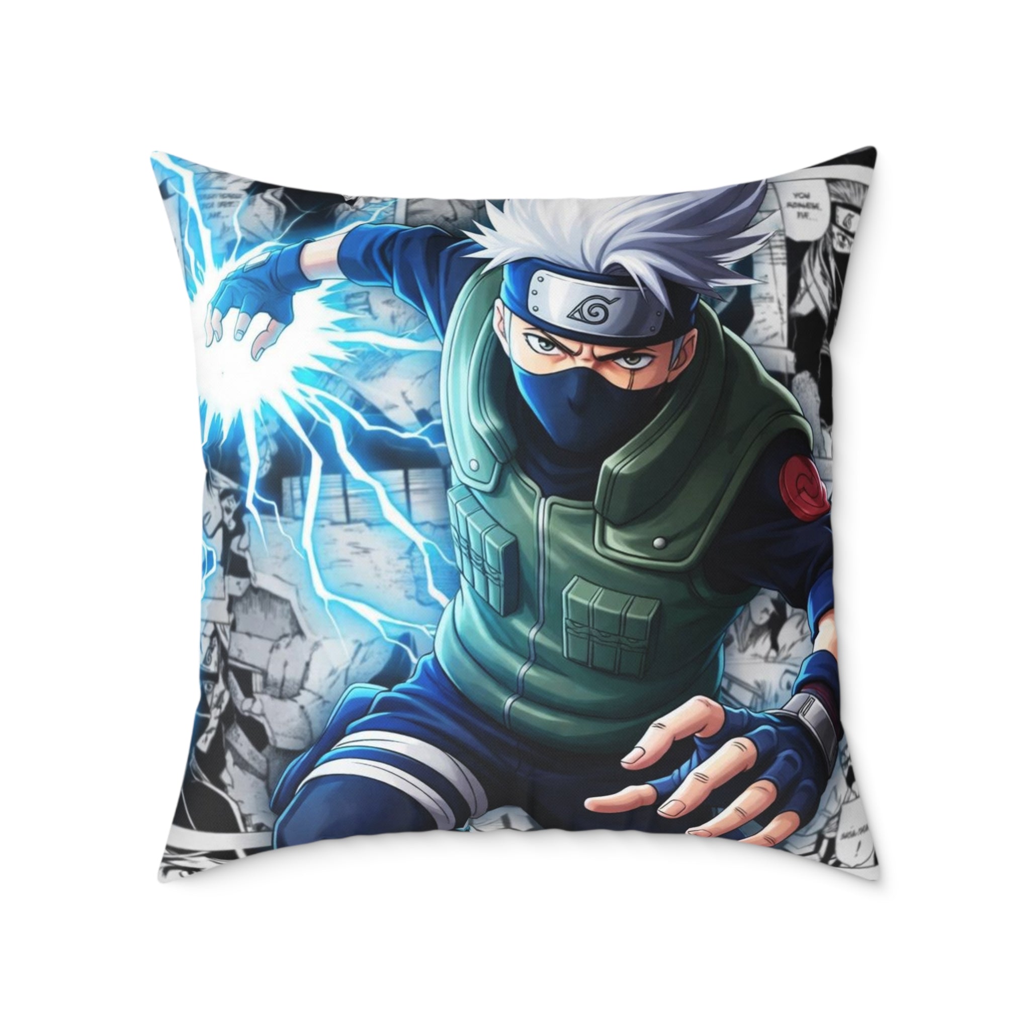 Anime Lightning Pose Pillow | Anime Ninja Manga Collage