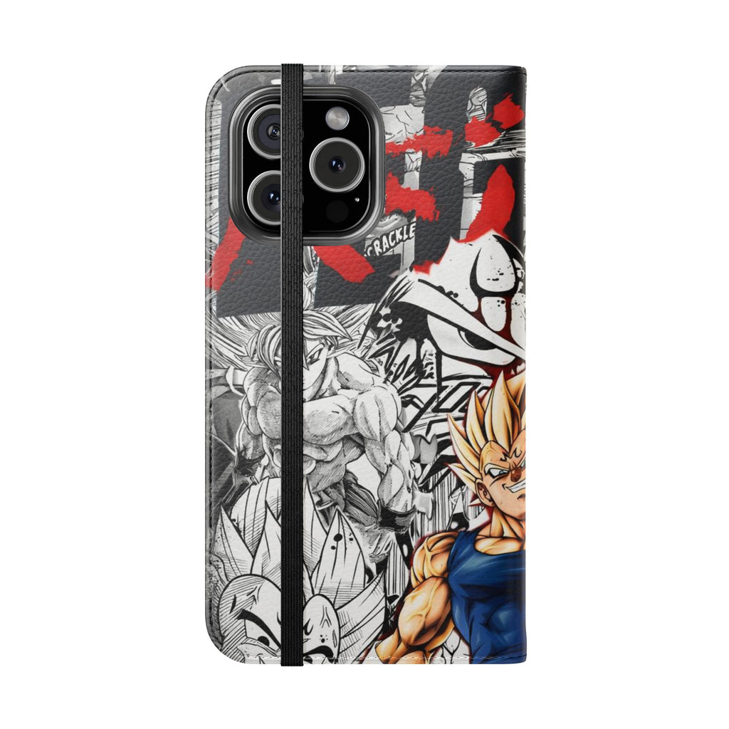 Anime Saiyan Collage Flip Case — Super Saiyan Goku Phone Wallet