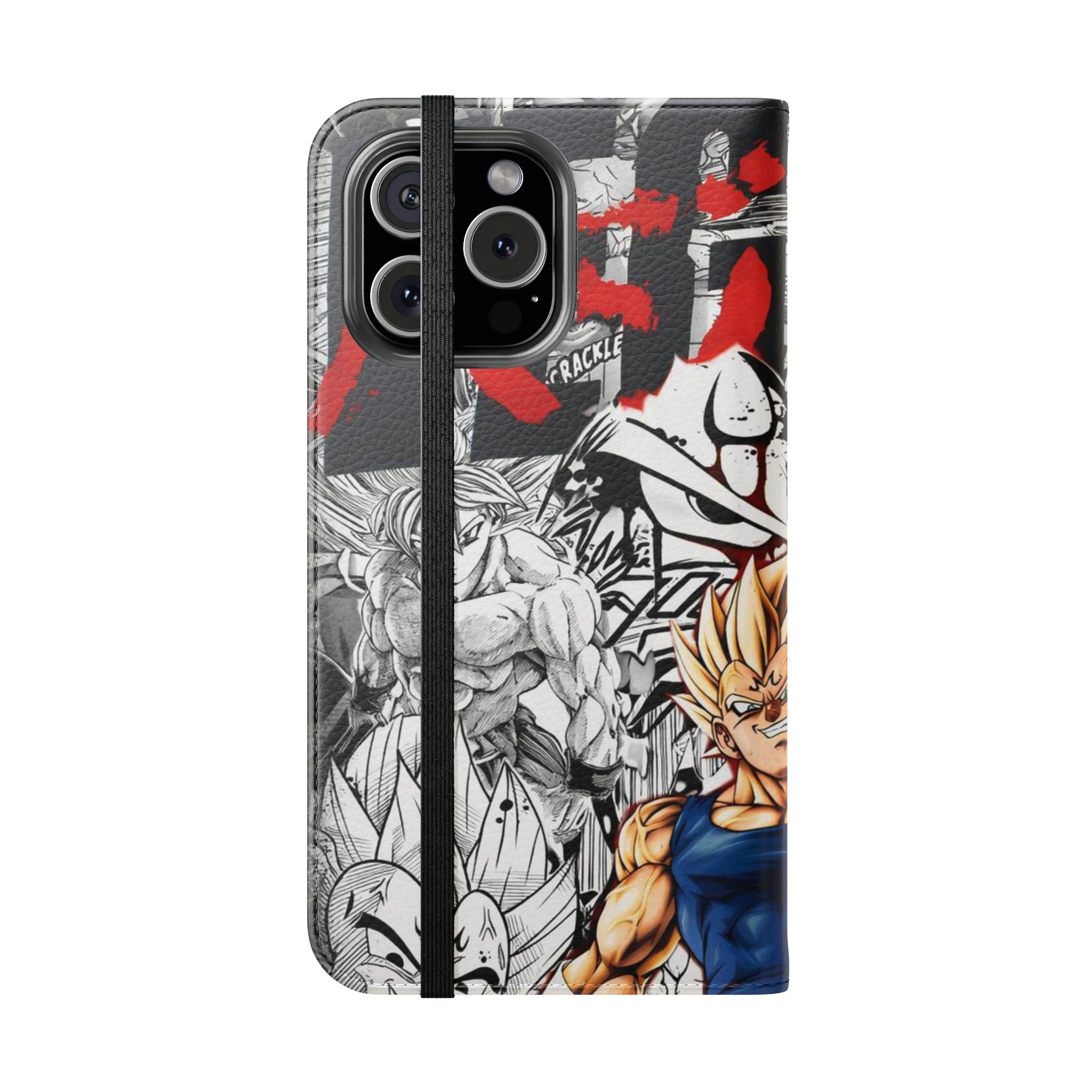 Anime Saiyan Collage Flip Case — Super Saiyan Goku Phone Wallet