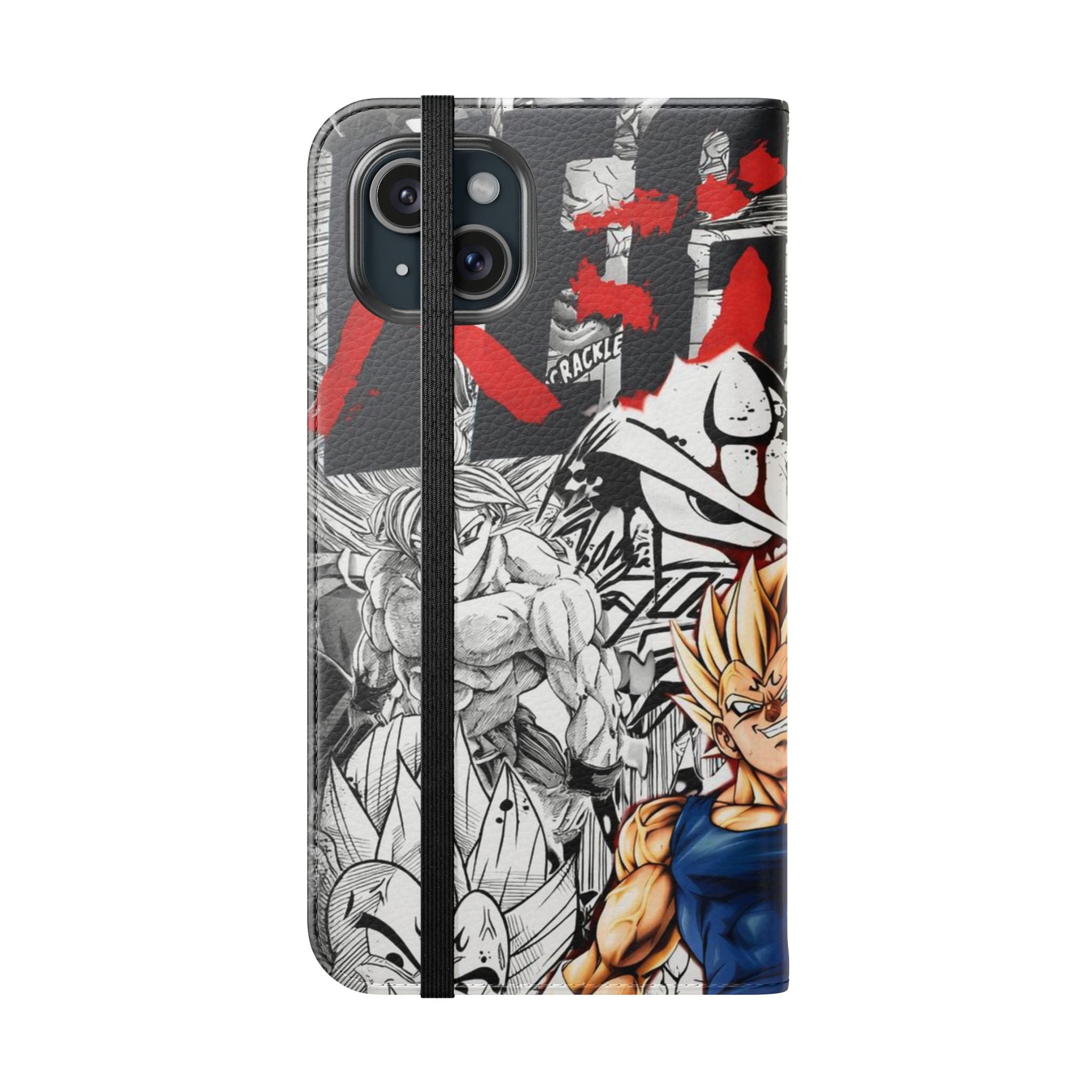 Anime Saiyan Collage Flip Case — Super Saiyan Goku Phone Wallet