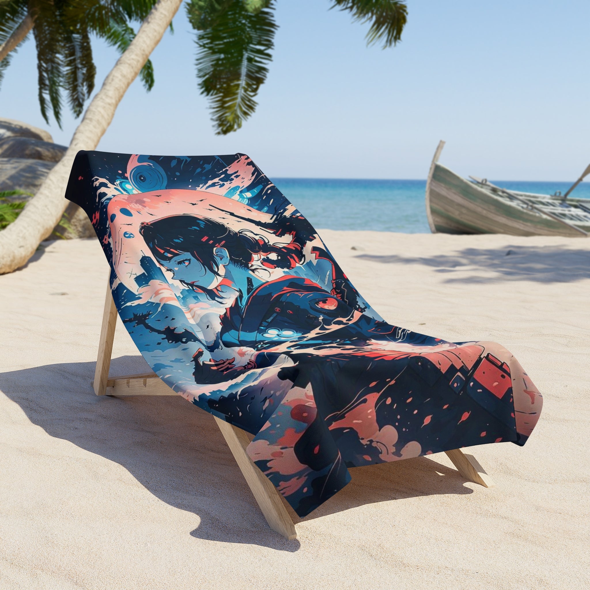 Surfer Wave Rider Beach Towel | Ocean Wave Art, Surfing Scene