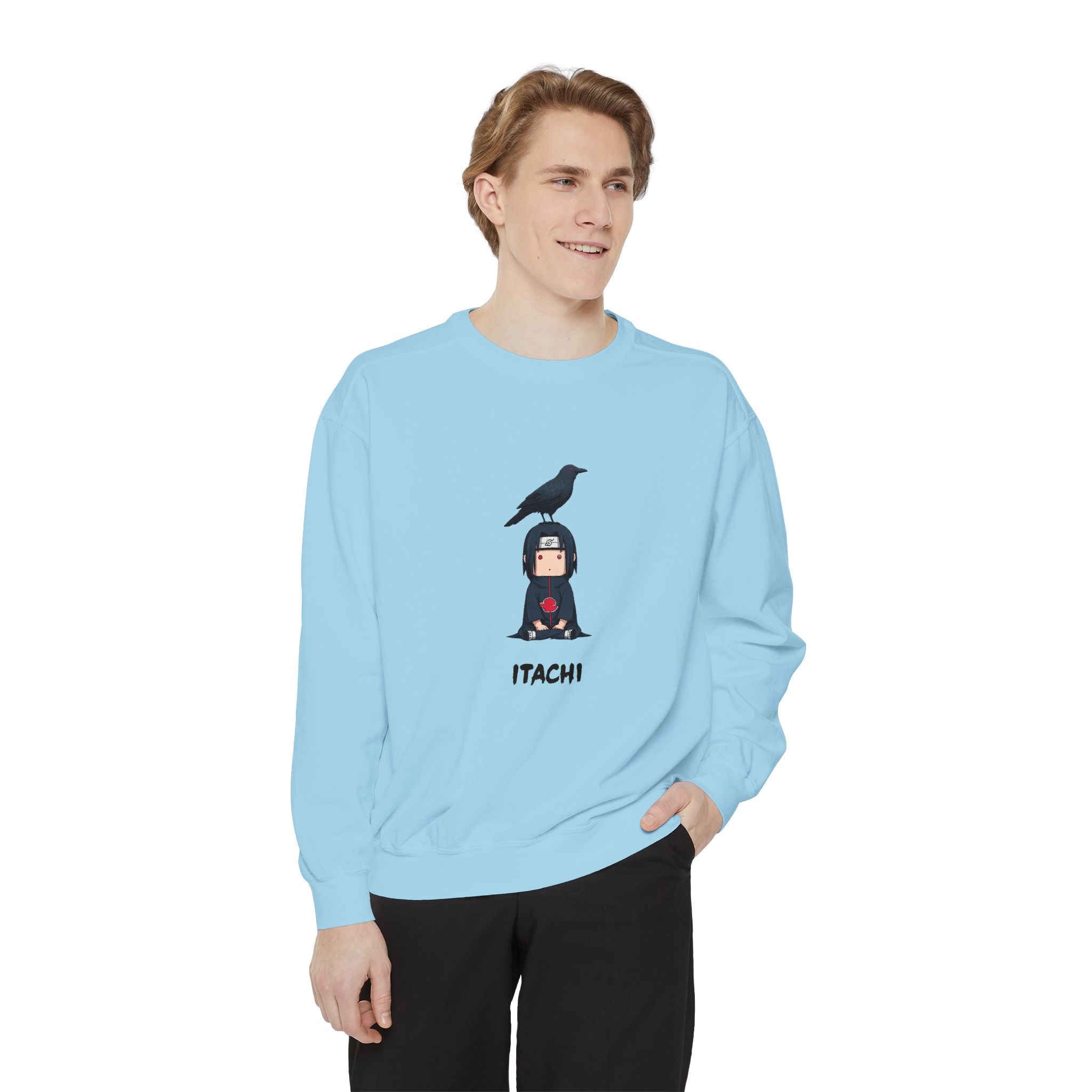 Chibi Ninja Illustration Sweatshirt | Anime Ninja Crow Graphic