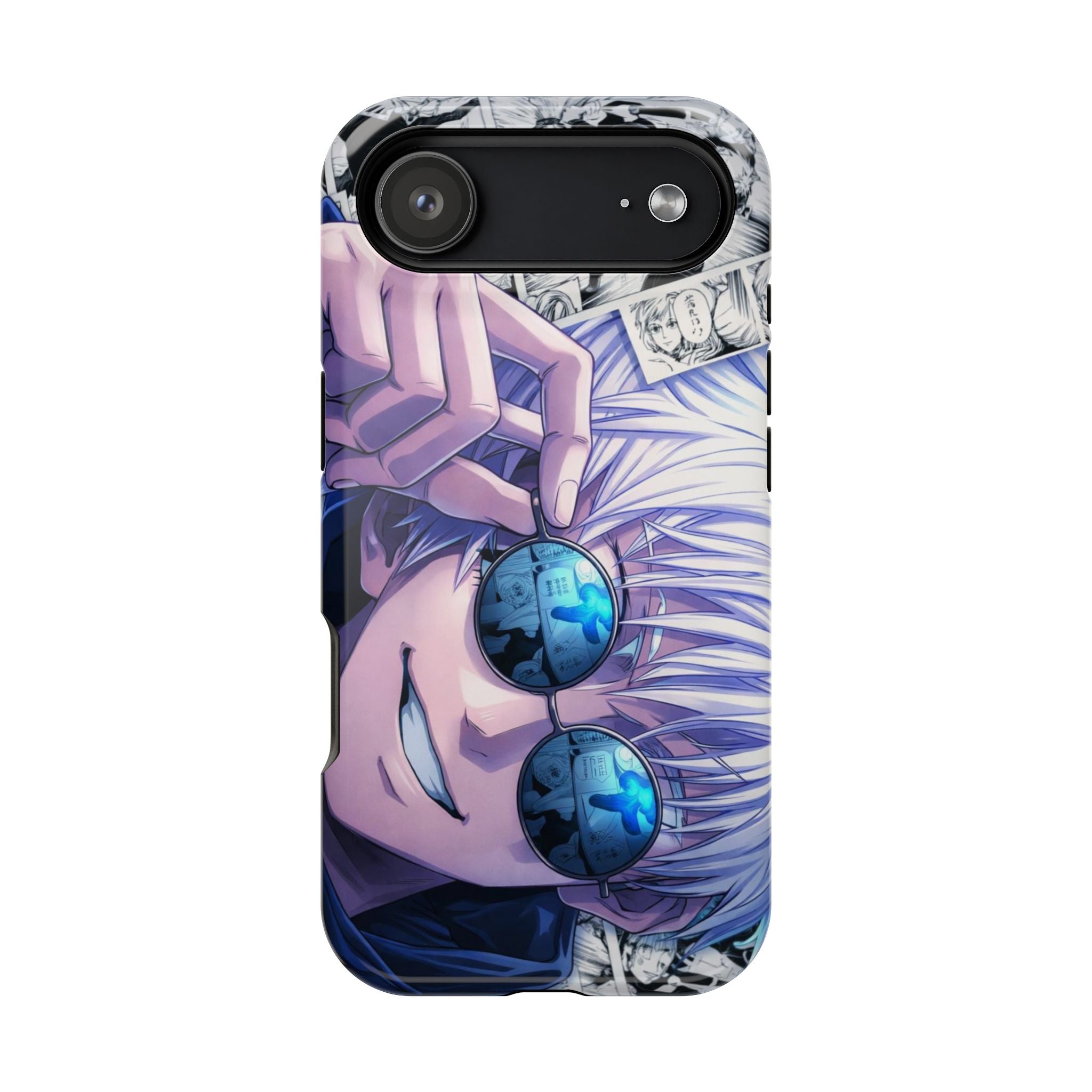 Anime Character Impact-Resistant Phone Case — Stylish Sunglasses Manga Design