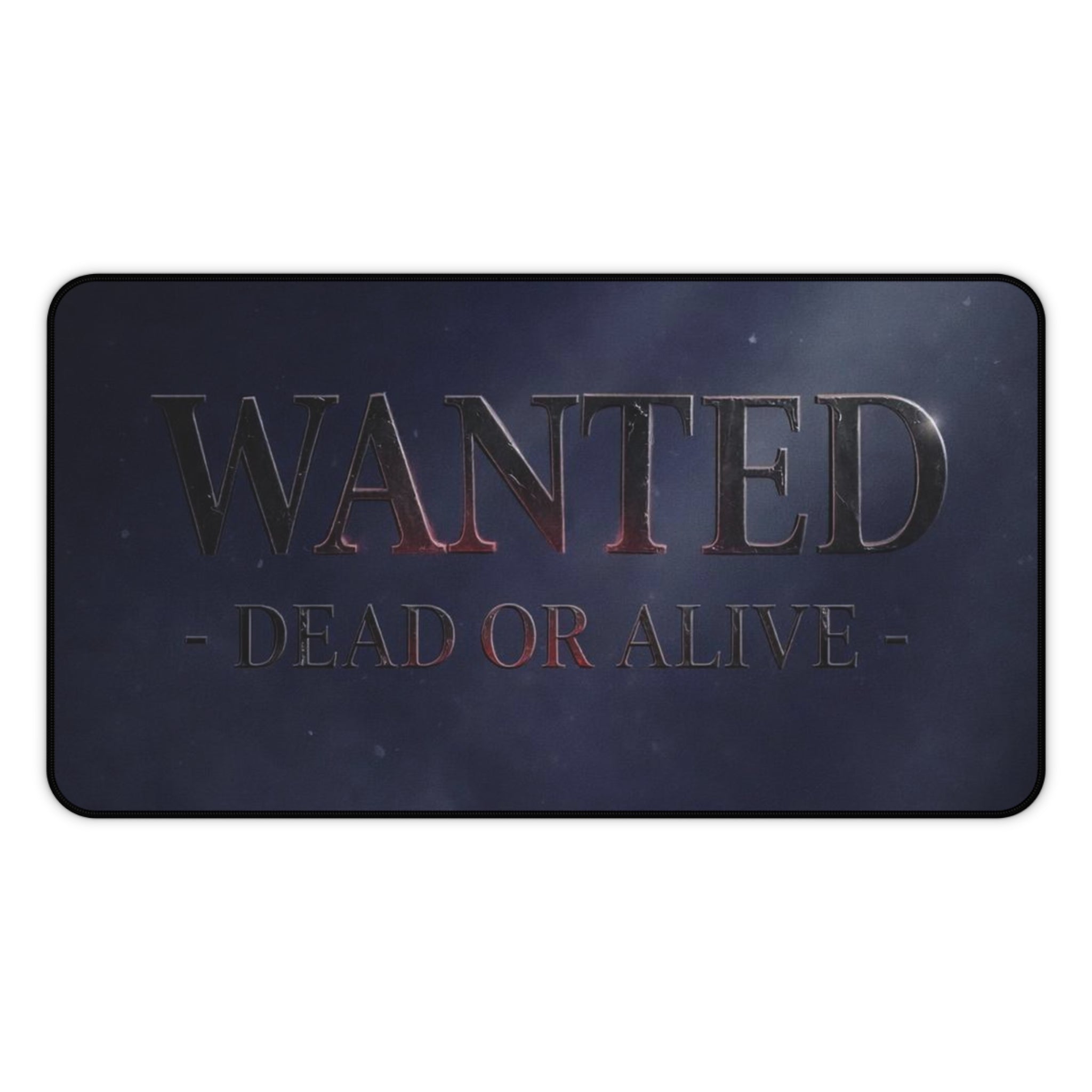 Wanted Dead or Alive Desk Mat | Dark Vintage Western Typography Mousepad