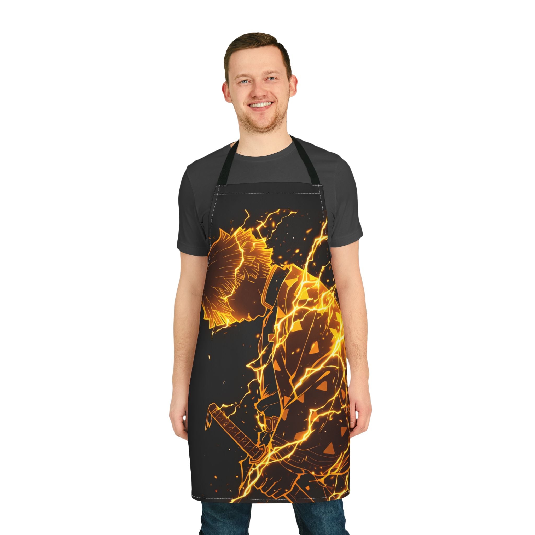 Flaming Samurai Apron | AOP Full-Print Kitchen Apron