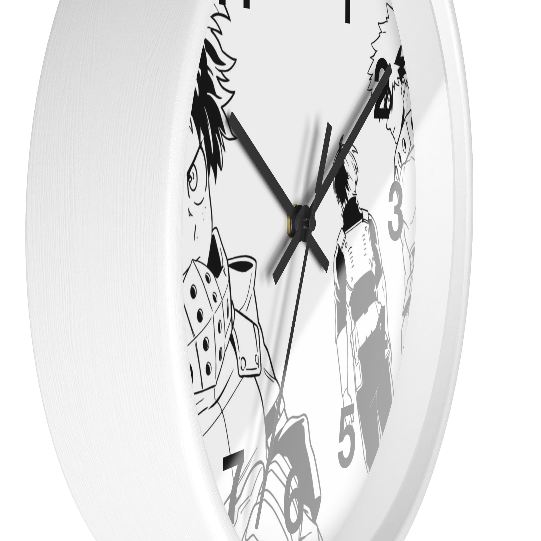 Black and White Anime Heroes Wall Clock | Manga Panel Timepiece