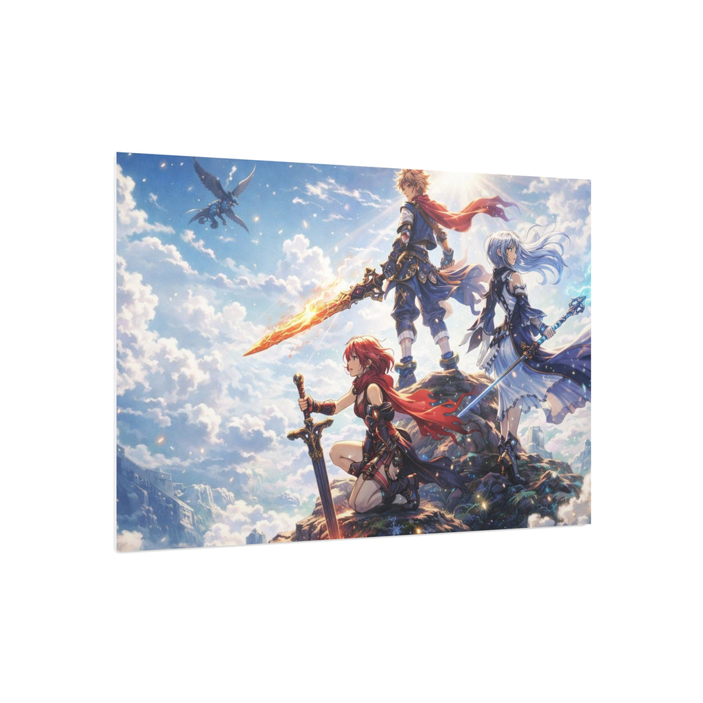 Fantasy RPG Heroes Foam Board | Sword, Sky, Epic Adventure Scene