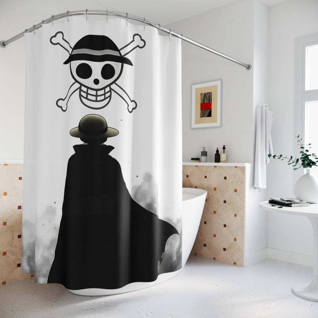 Straw Hat Shower Curtain | Silhouette Jolly Roger