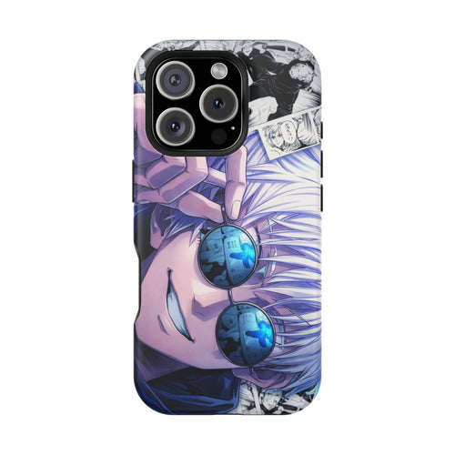 Anime Character Impact-Resistant Phone Case — Stylish Sunglasses Manga Design