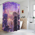 Anime Fantasy Shower Curtain – Twilight Forest Scene with Butterflies