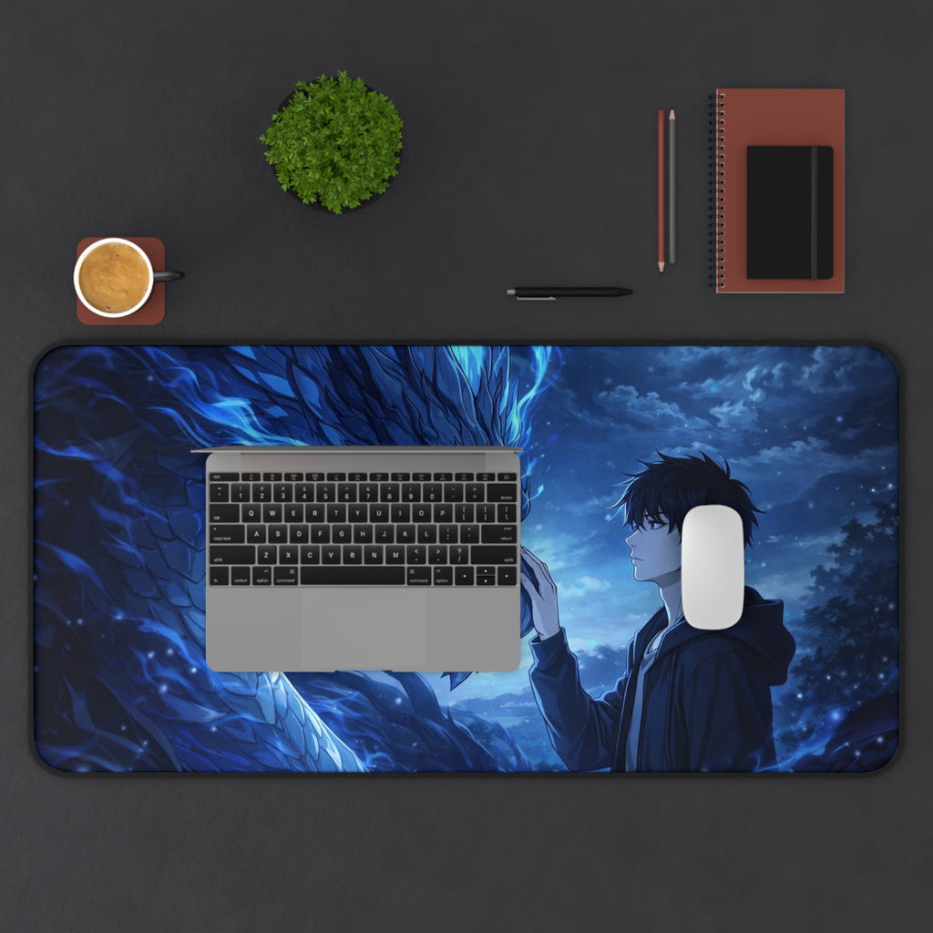Dragon Bond Desk Mat — Anime Blue Dragon Gaming Mouse Pad