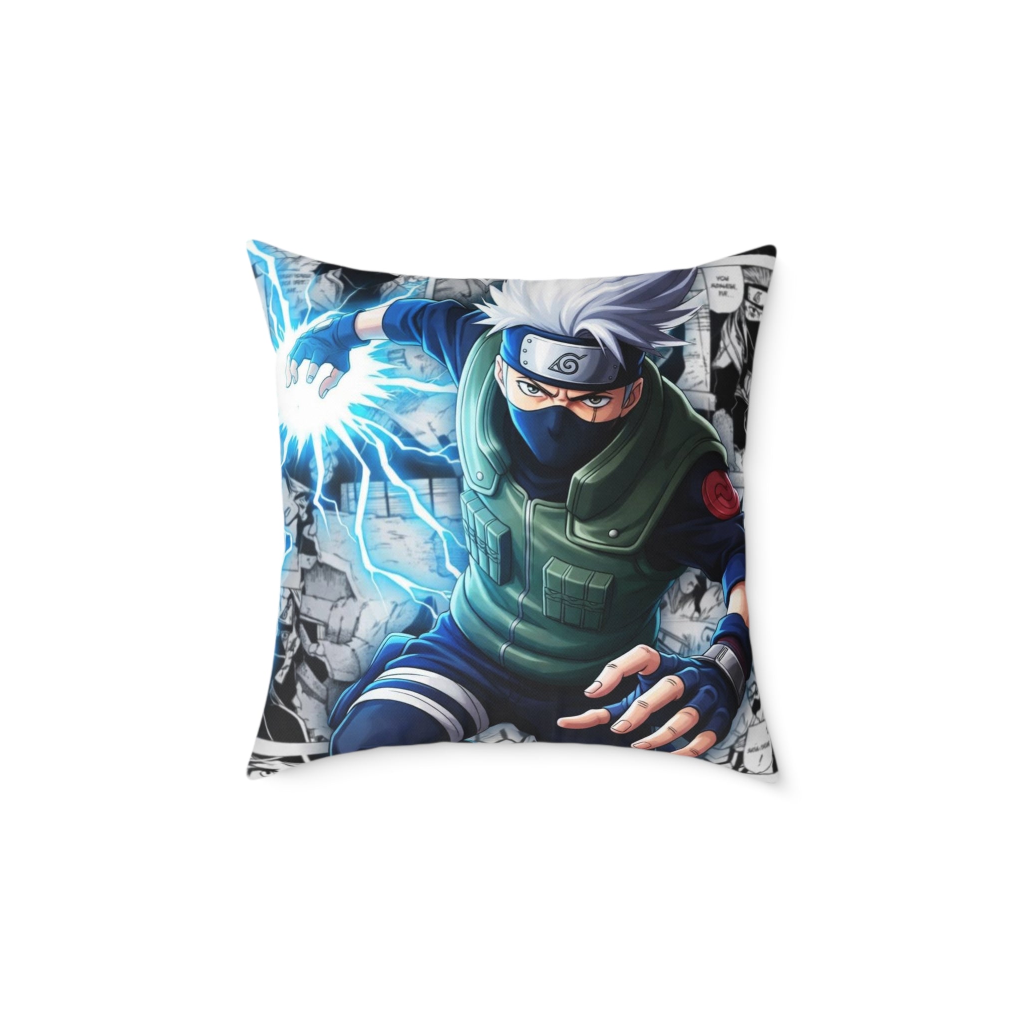 Anime Lightning Pose Pillow | Anime Ninja Manga Collage