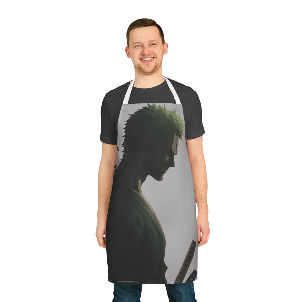 Silhouette Swordsman Apron | Anime Samurai Kitchen Apron, Artistic Portrait
